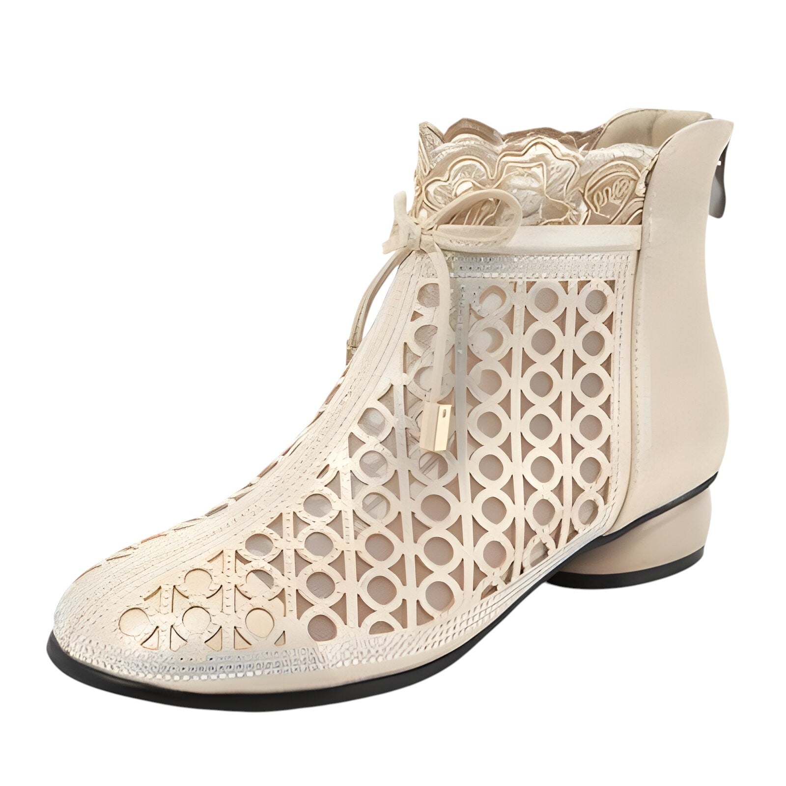 Diana | Stivaletti estivi in rete con tacco a spillo in vera pelle - Oro - BOOTS Boots & Shoes - Concept Palermo