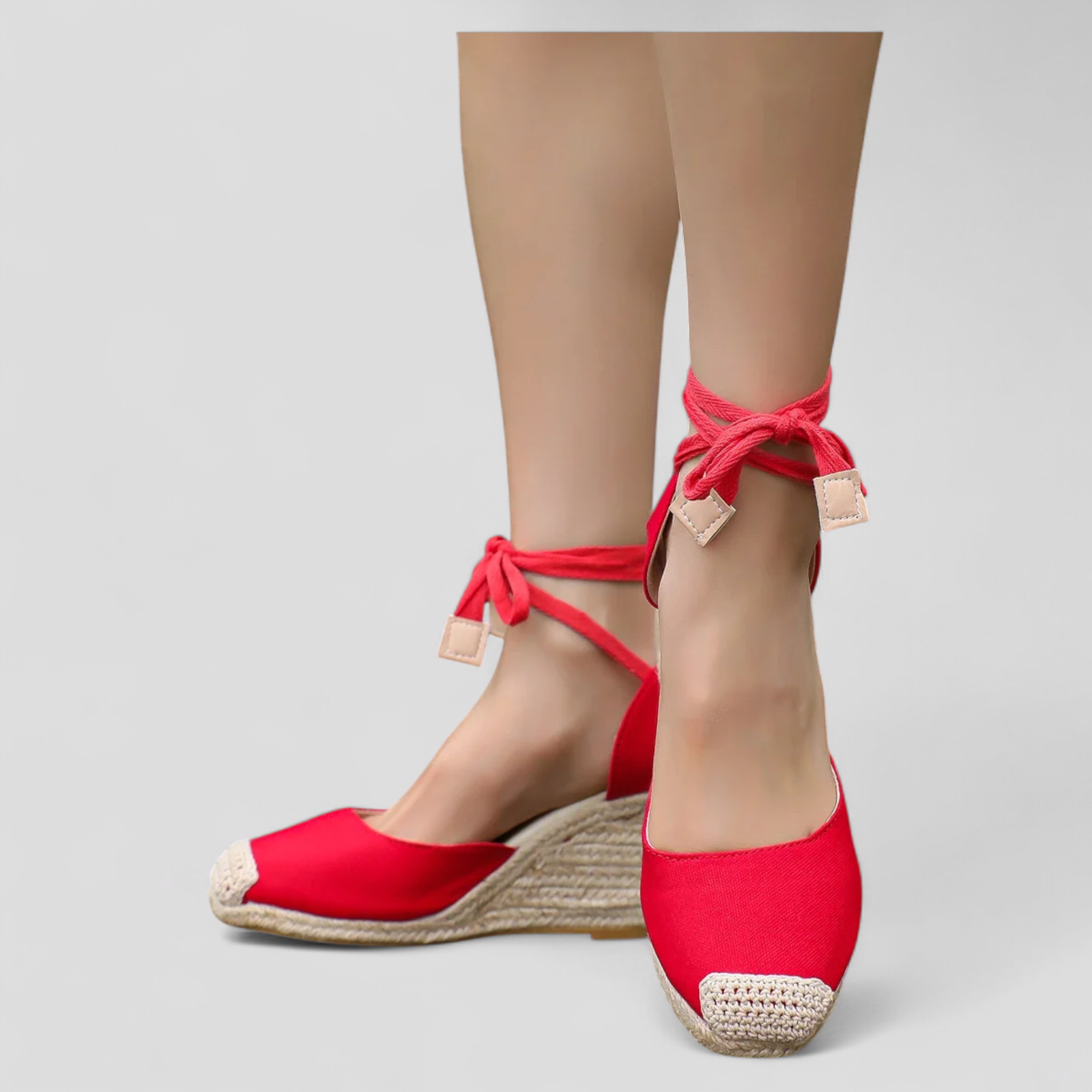 Zeppe estive con lacci alla caviglia in stile espadrillas - - Accessoires Dames Sandalen Schoenen - Concept Palermo