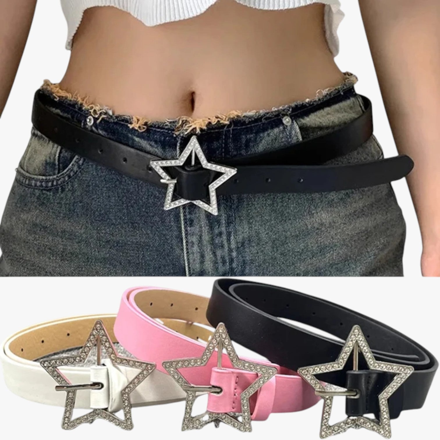 Haven | Cintura rosa in pelle con fibbia retrò e diamanti scintillanti - - Belts waist belt for women Womens belt - Concept Palermo
