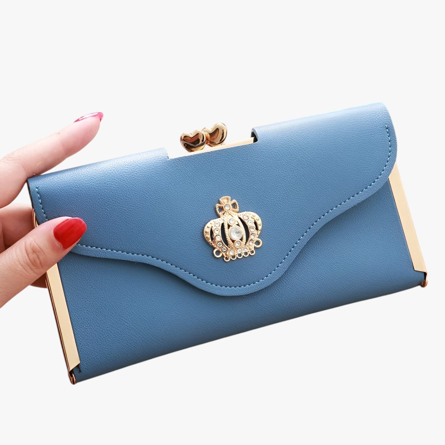Sheryl | Portafoglio da donna Luxe - Design elegante, ampia suddivisione - Azzurro - wallet womens wallet - Concept Palermo