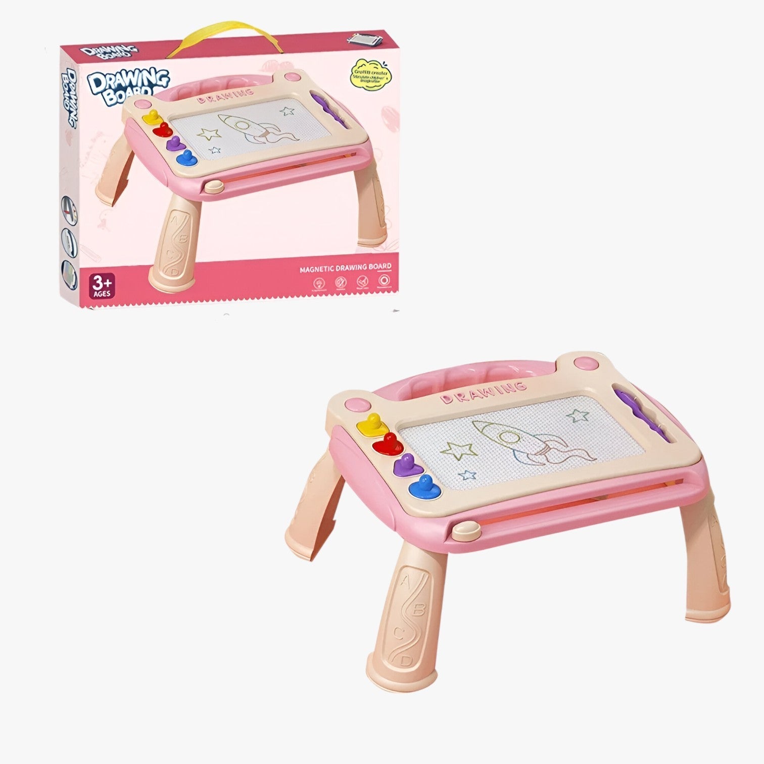 Luca | Tavoletta Magnetica da Disegno – Disegno Creativo ed Educativo - Grande-Rosa - toys toys for kids - Concept Palermo
