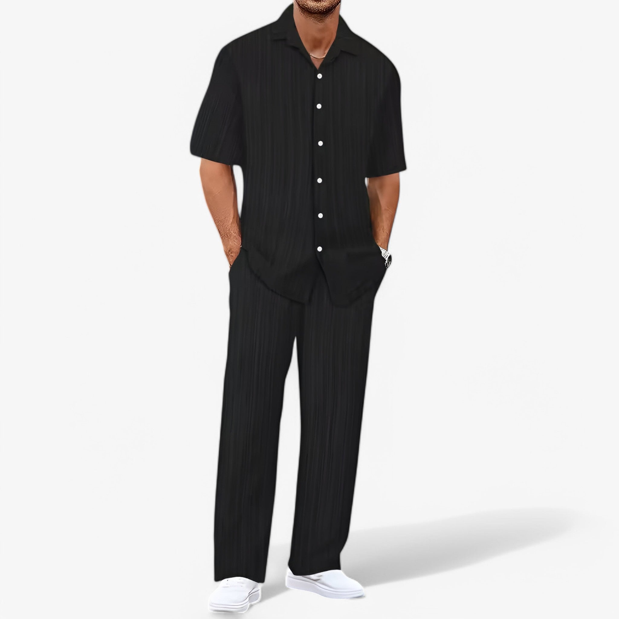 Lorenzo | Set Camicia e Pantaloni Business Casual - Nero Confezione da 1 - - Concept Palermo