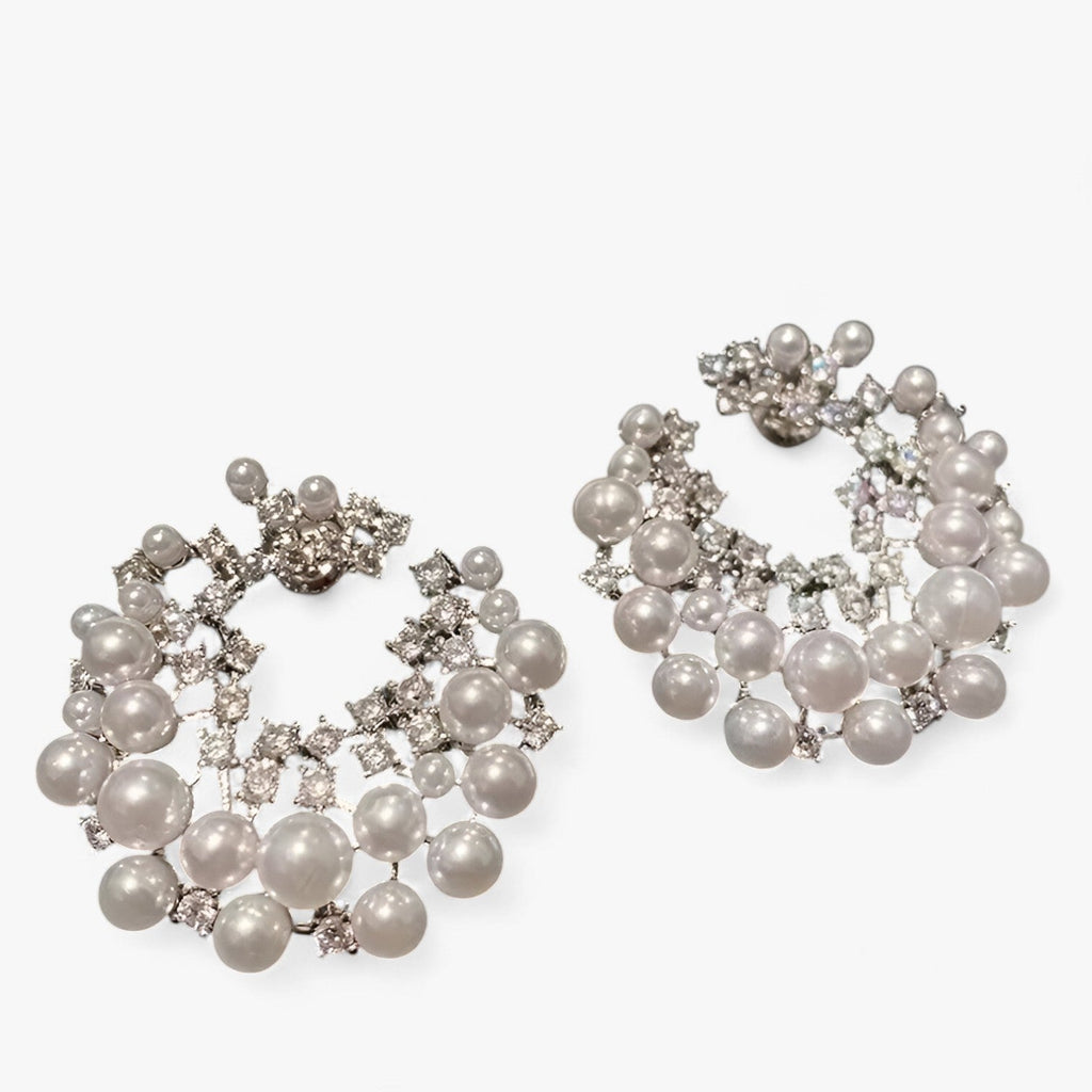 Orecchini Perle Vintage Con Elementi Ovali A Lastra E Perle Barocche - Aquaforte Vicenza - Foto 4