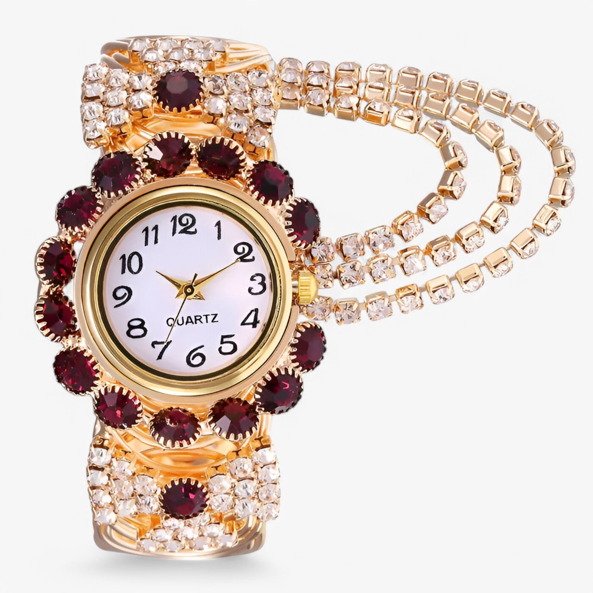 Iris | Orologio al quarzo con strass e cinturino in acciaio - Viola - female watch watch for women - Concept Palermo