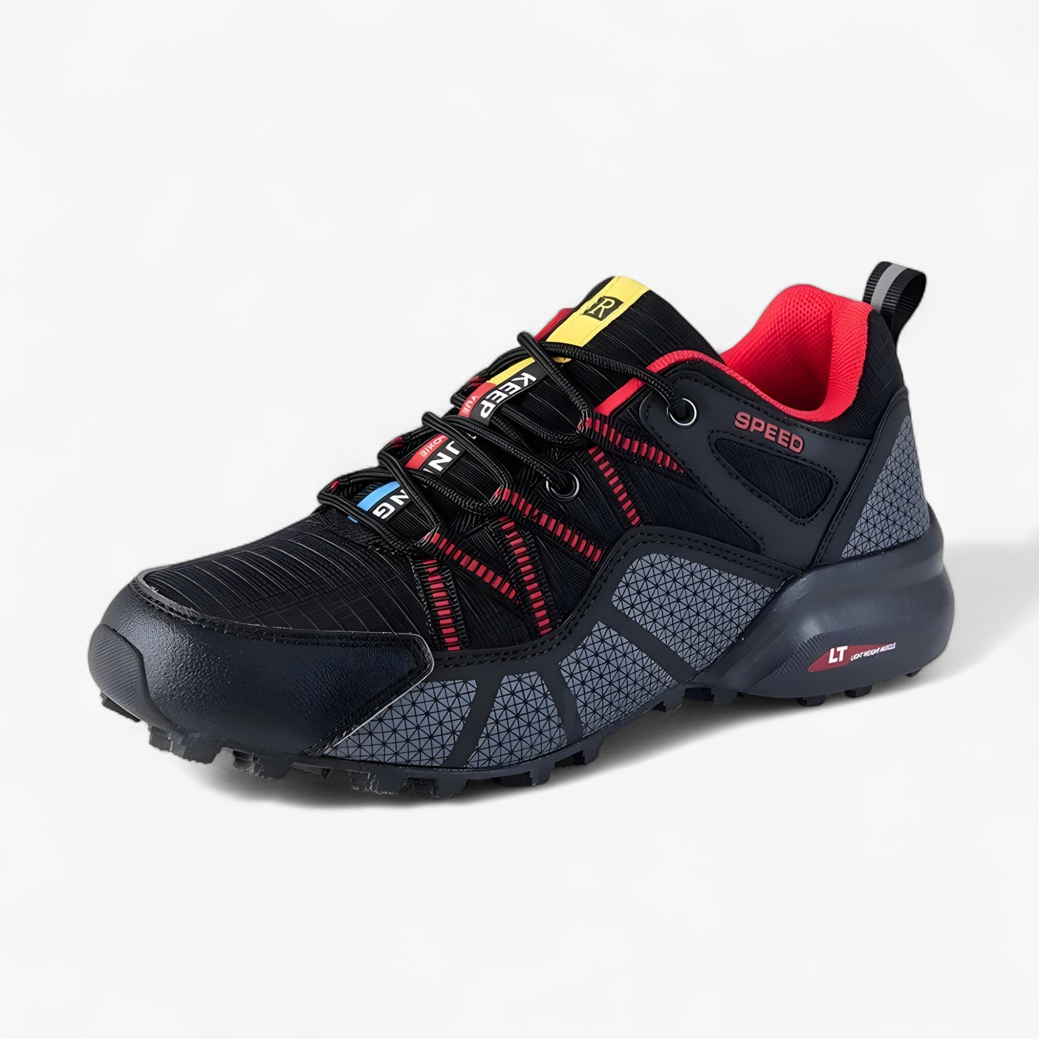 Scarpe da trekking impermeabili da uomo con suola antiscivolo - Nero rosso - hiking shoes Men's Shoes shoes - Concept Palermo