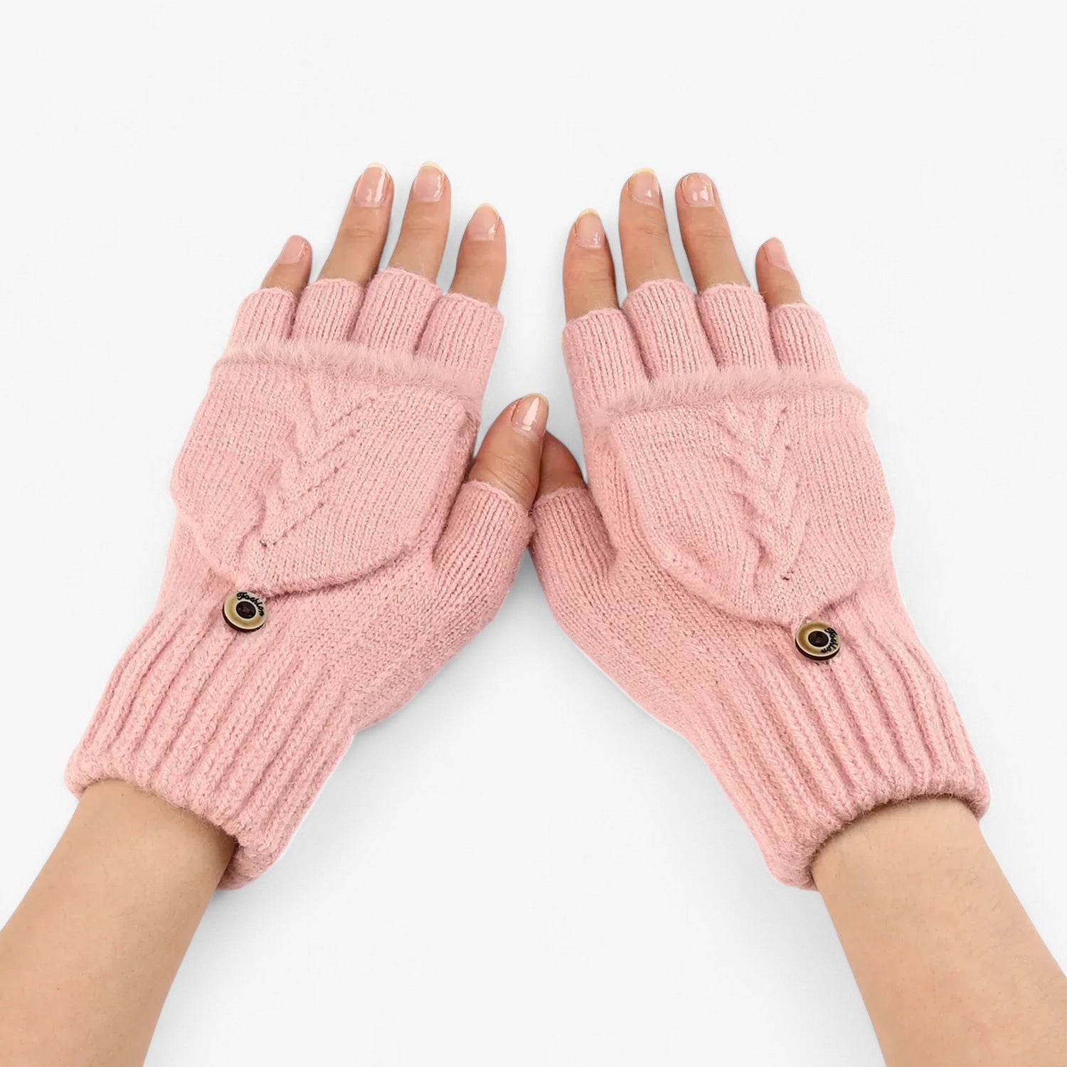 Harper | Guanti da donna in maglia spessa e pieghettata, per il freddo - Rosa Taglia unica - - Concept Palermo