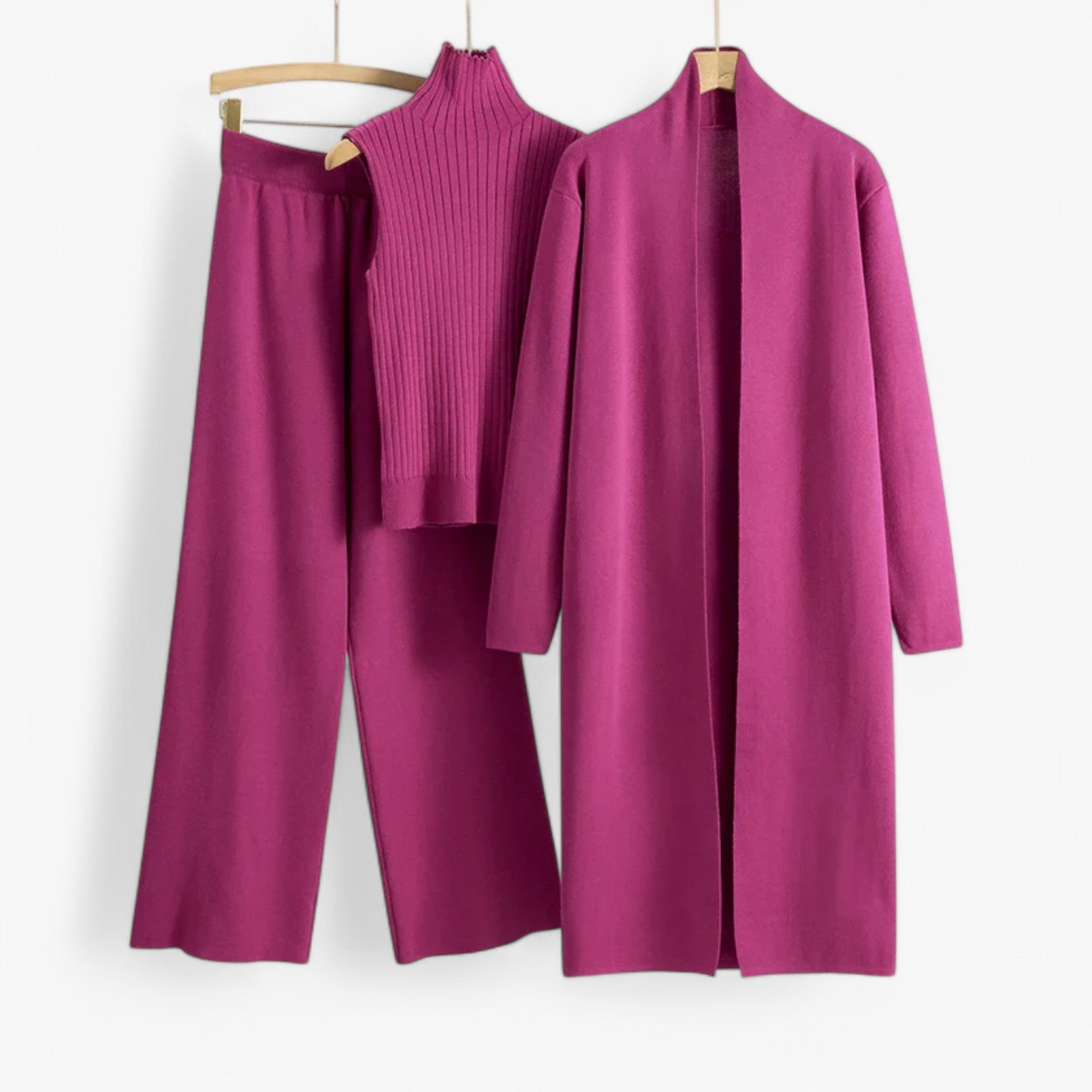 Ivy | Set di Maglieria Vintage in 3 Pezzi - Rosa Una taglia - - Concept Palermo