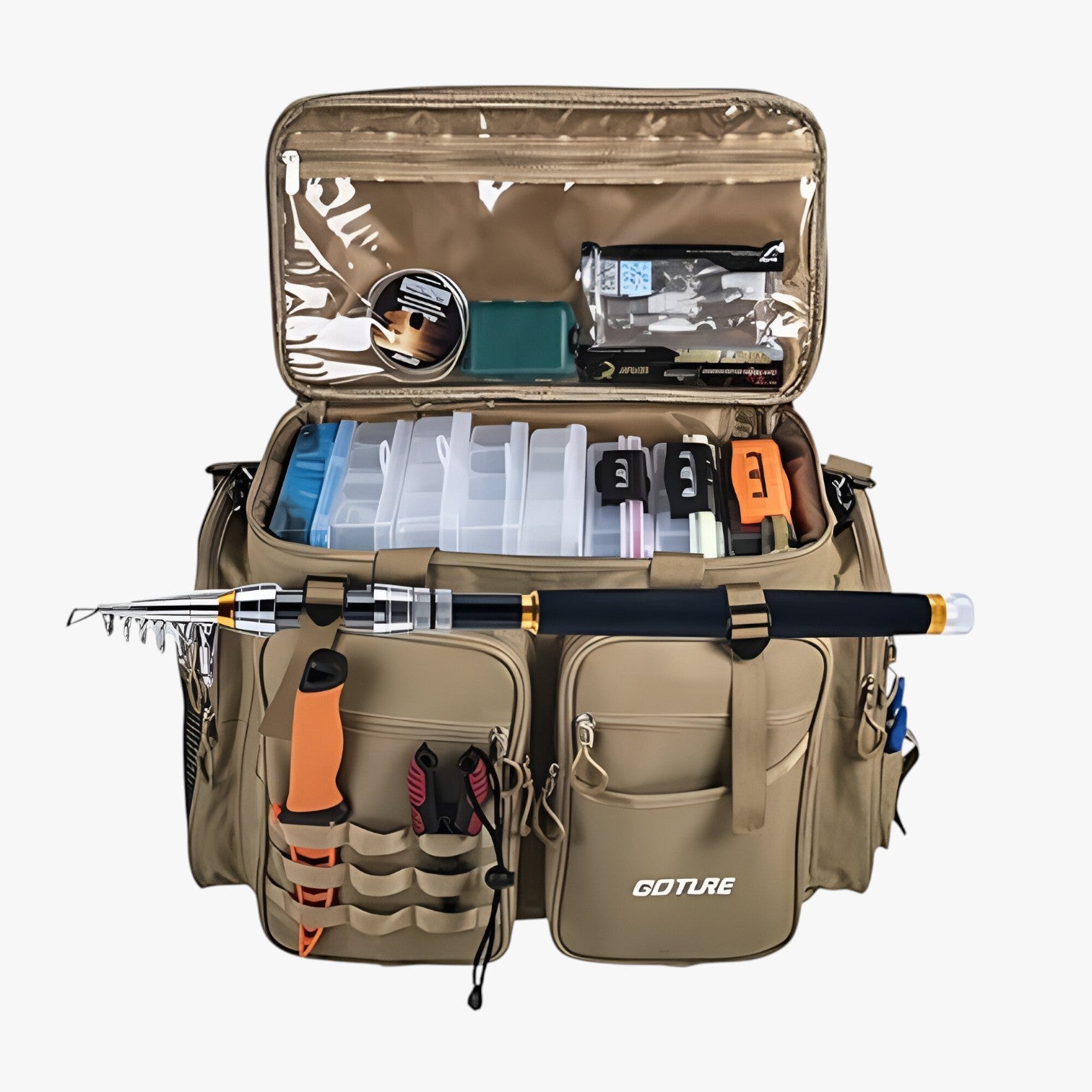 Jensen | Borsa a spalla per viaggi all'aperto e di pesca - Resistente all'acqua e confortevole - Khaki - bag mens bag - Concept Palermo