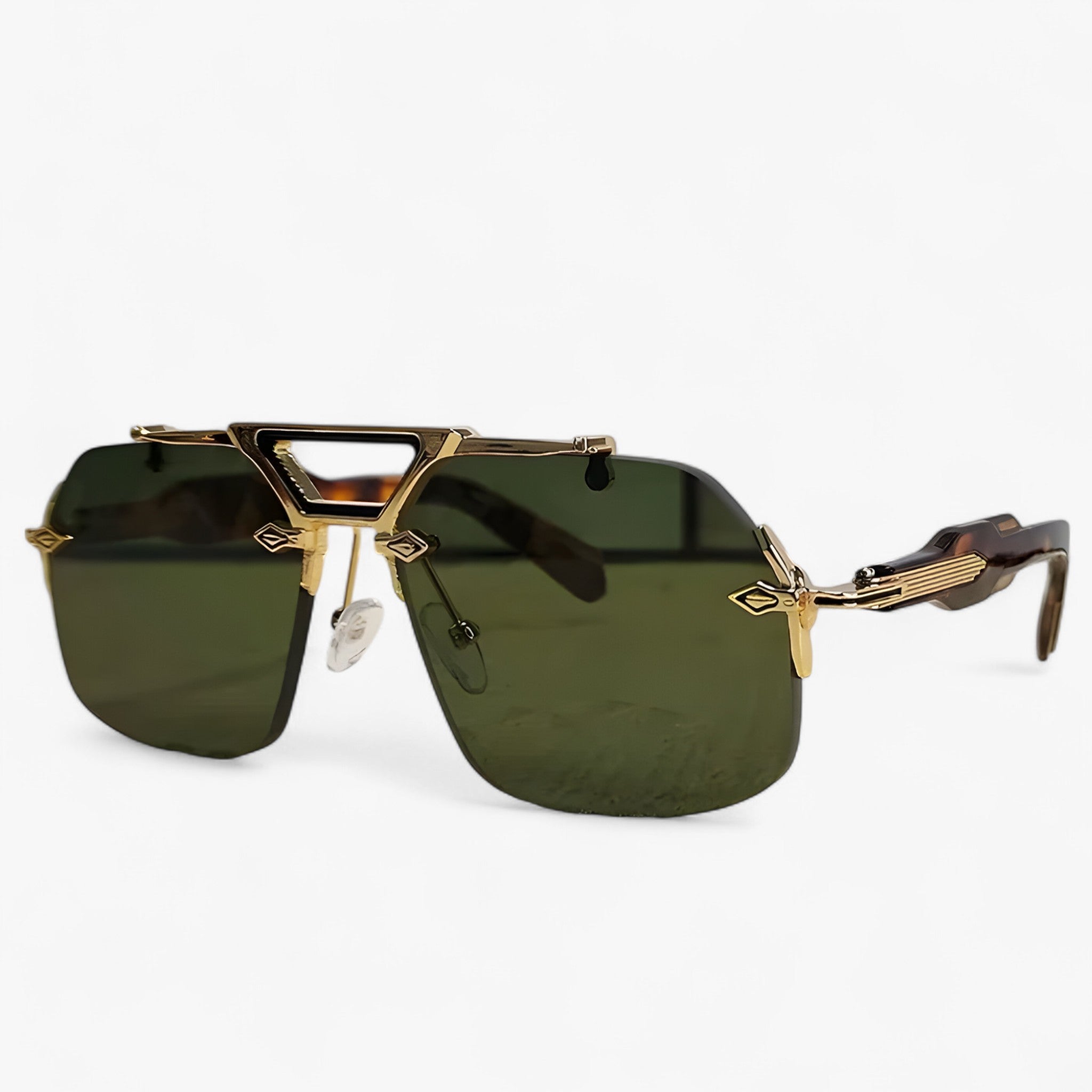 Tabb | Occhiali da sole oversize punk senza montatura in metallo - Leopardo Verde - Fashion Sunglasses men sunglasses polarized mens sunglasses Polarized man sunglasses Sunglasses sunglasses polarized men - Concept Palermo
