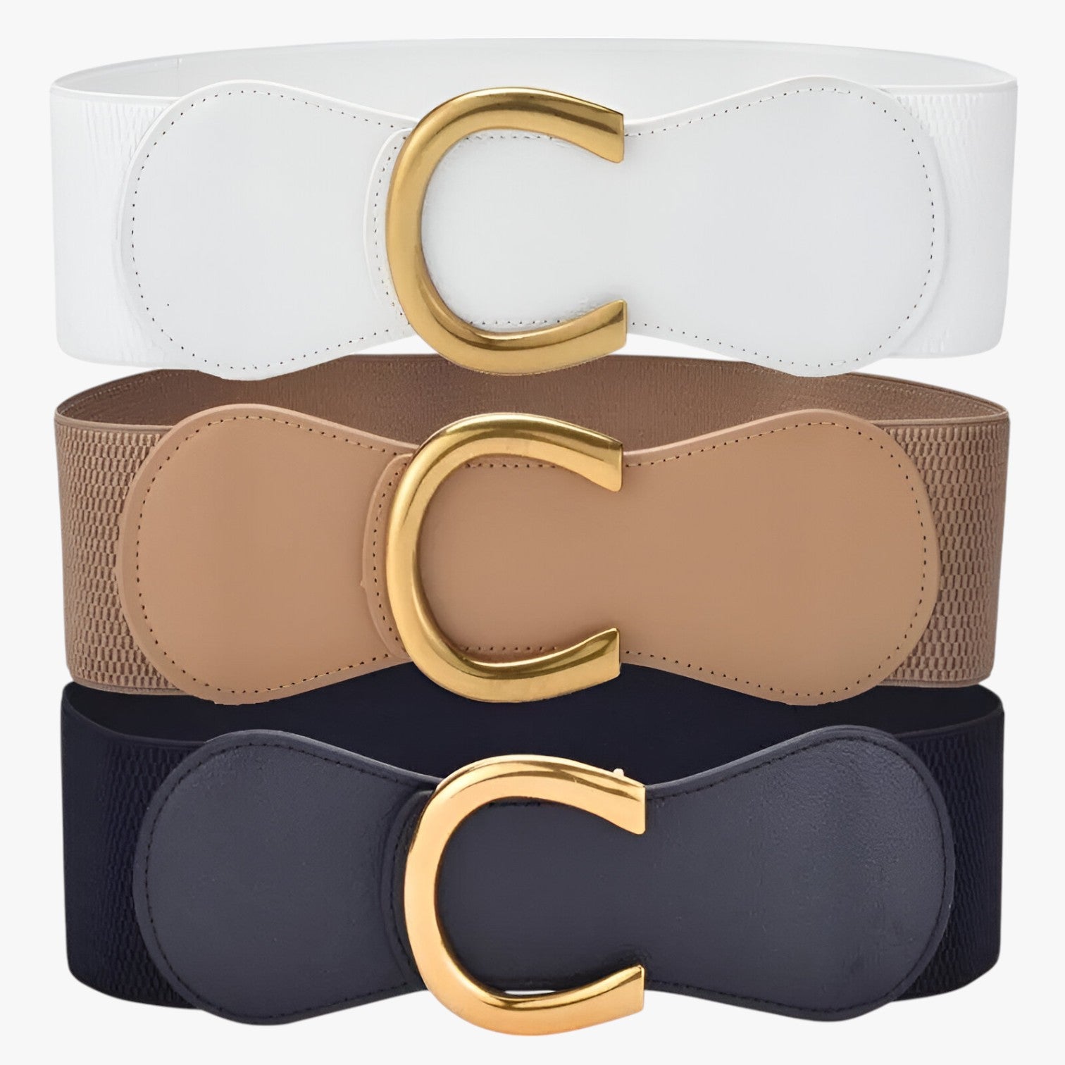 Elise | Cintura elastica larga con fibbia dorata - - Belts waist belt for women Womens belt - Concept Palermo