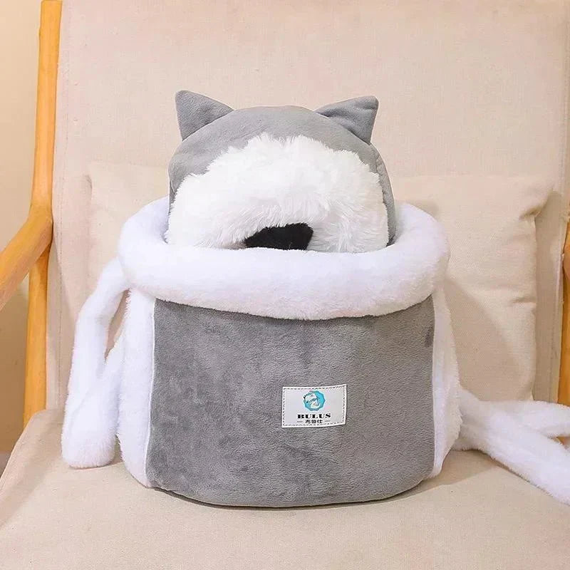Un affascinante gatto in una borsa di peluche - Grigio chiaro - - Concept Palermo