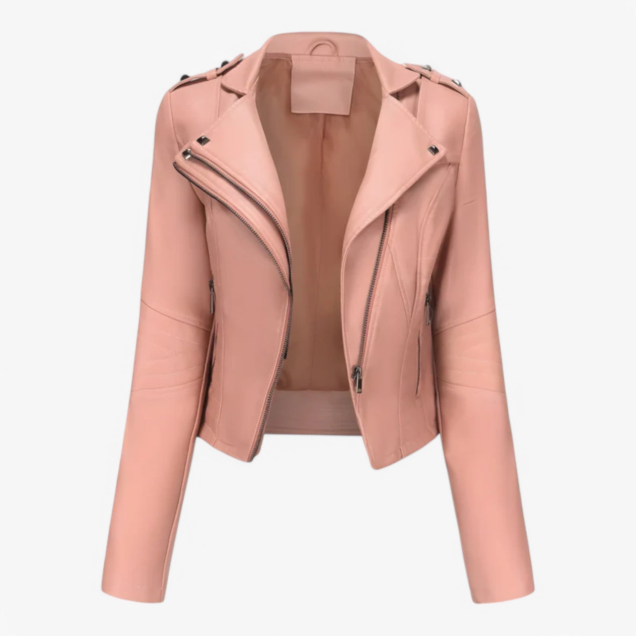 Emma | Giacca corta in pelle - Rosa - - Concept Palermo