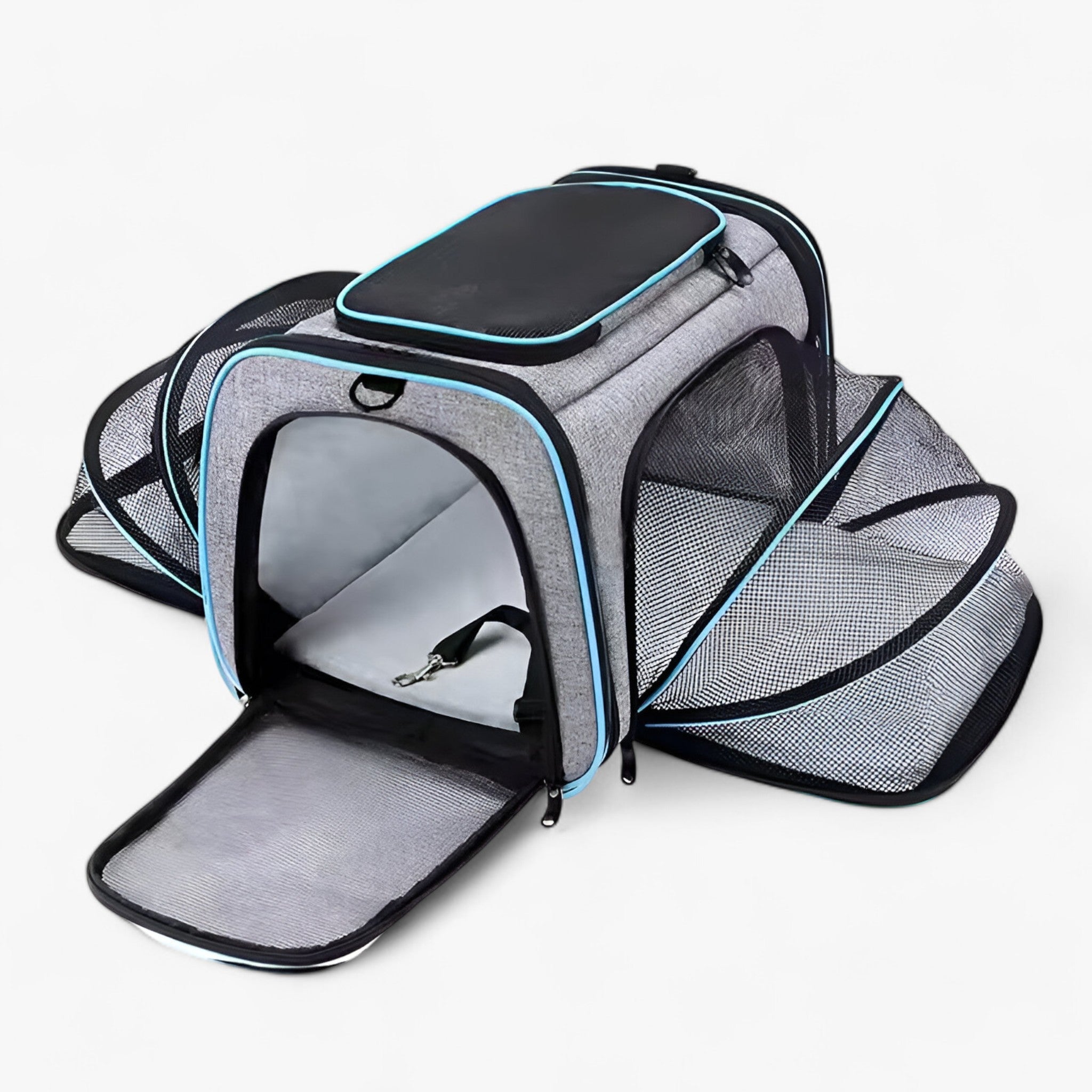 Milo | Zaino Trasportabile per Animali a Maglia e Pieghevole - Blu - Dog dog bag DOG SUPPLIES - Concept Palermo