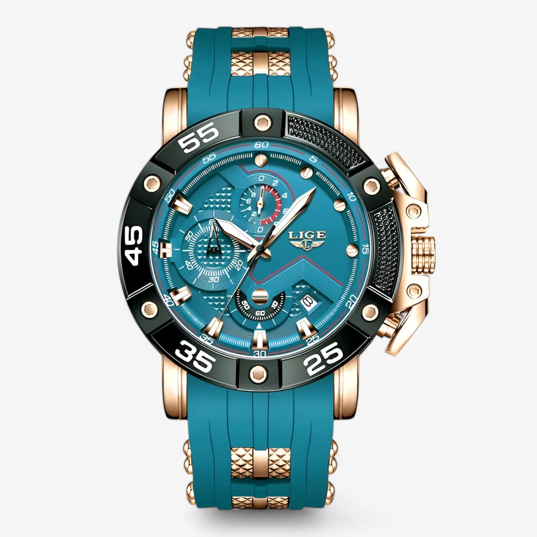Paco | Orologio da uomo militare sportivo al quarzo “Paco – Creato Per Chi Ama L’Azione.” - verde oro rosa - watch for men - Concept Palermo