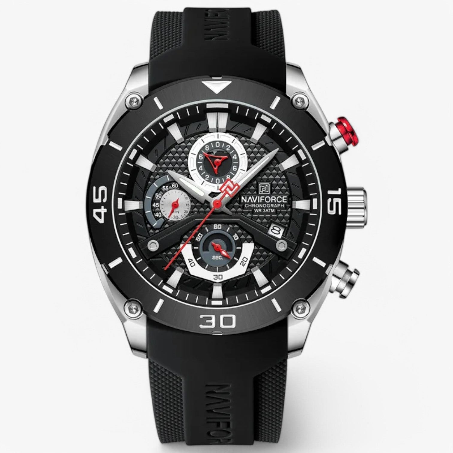 Rene | Tattico e Resistente – Orologio sportivo impermeabile per ogni avventuriero - Nero Argento - mens accessory watch watch for men - Concept Palermo