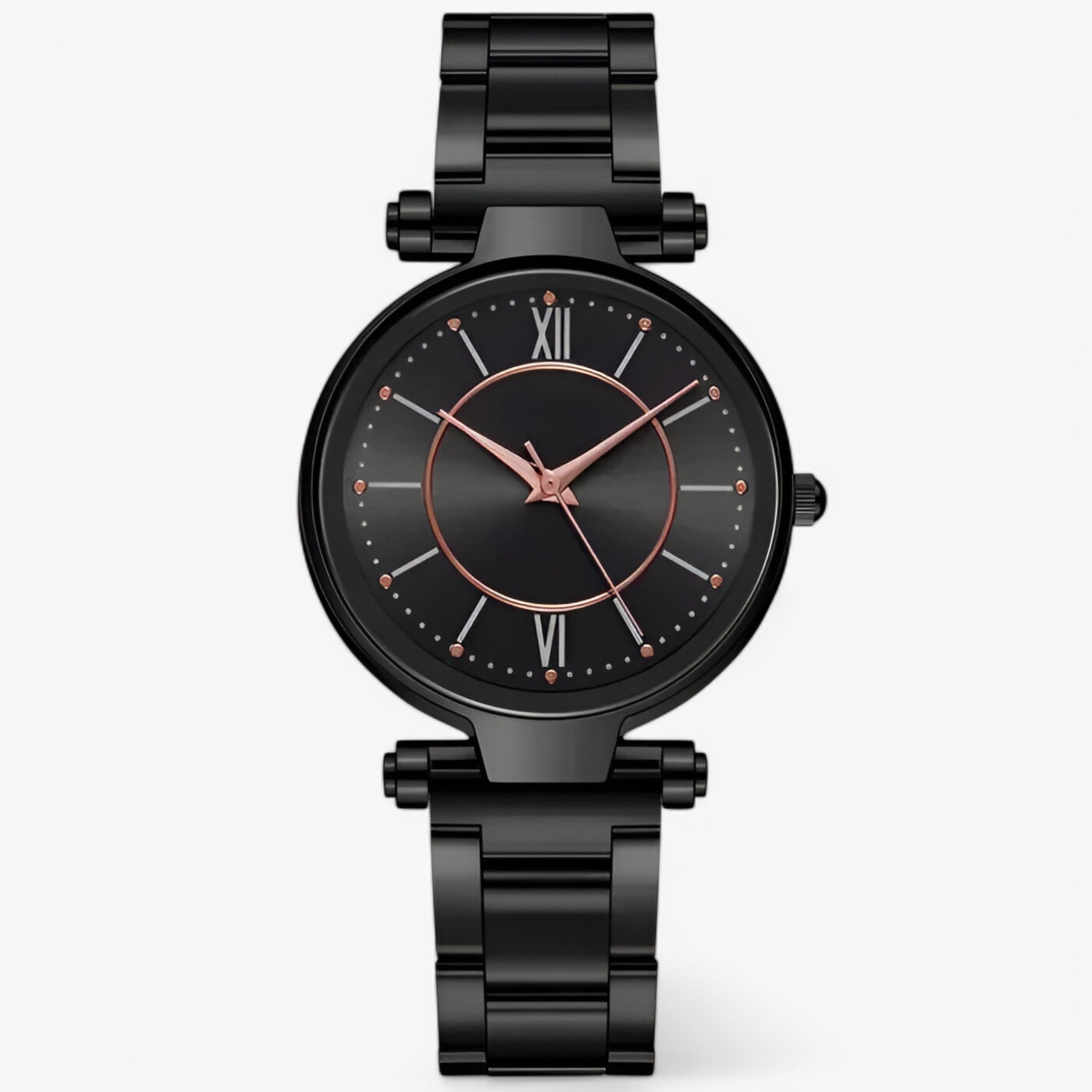 Claudia | Orologio classico in acciaio rosa - nera - female watch watch for women - Concept Palermo