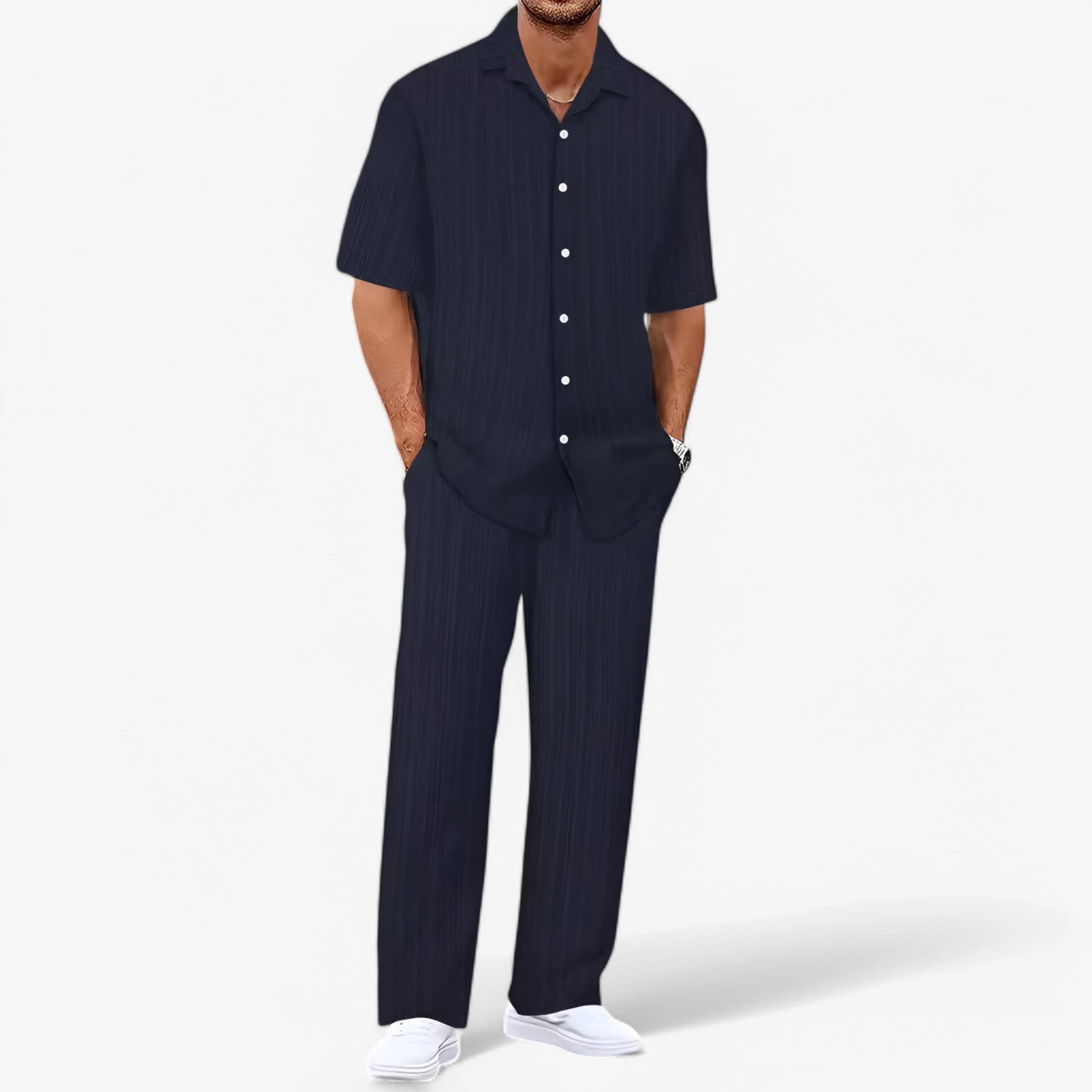 Lorenzo | Set Camicia e Pantaloni Business Casual - Blu navy Confezione da 1 - - Concept Palermo