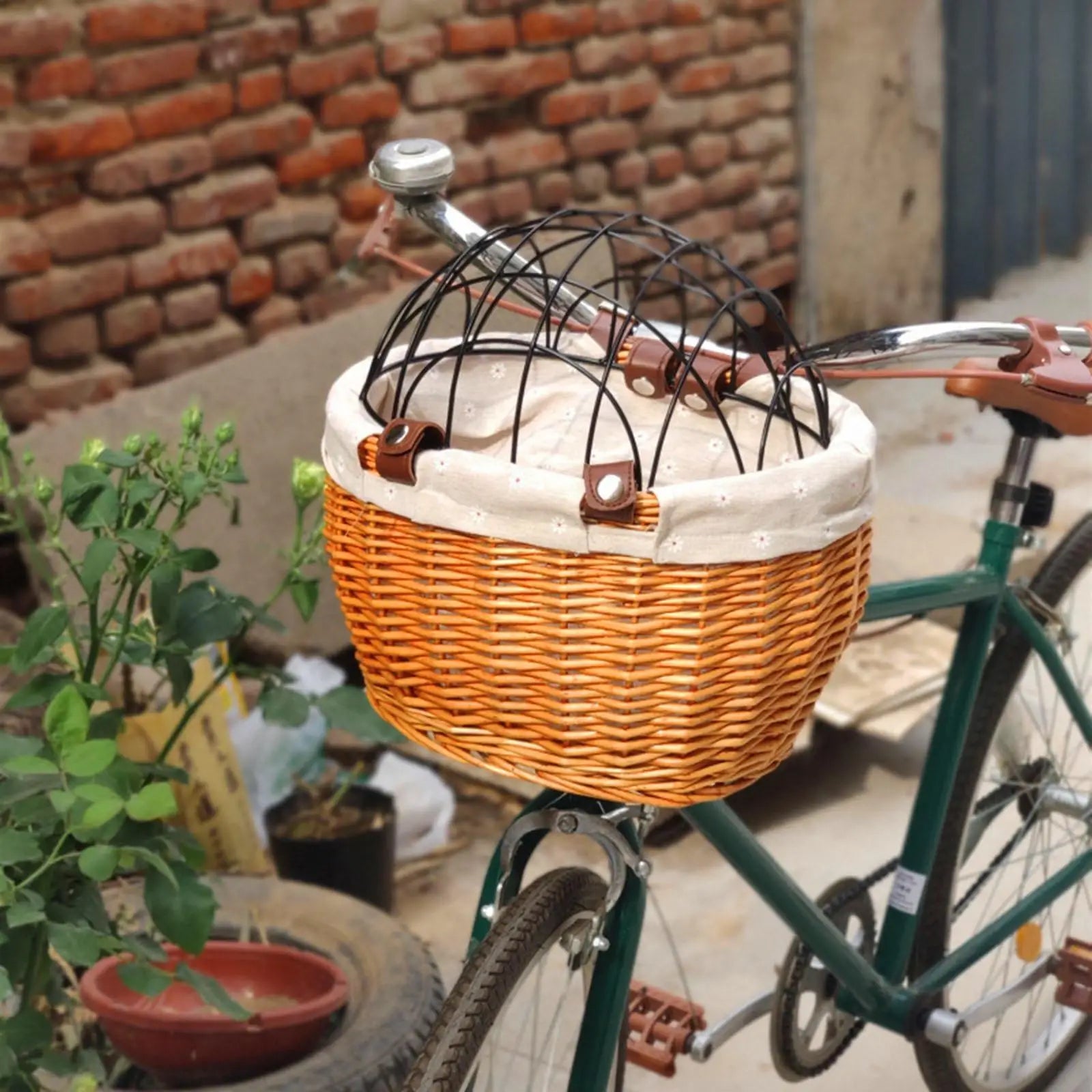 Cestino per Bicicletta per Cani sulla Parte Anteriore - Cognac - basket for dogs bike basket - Concept Palermo