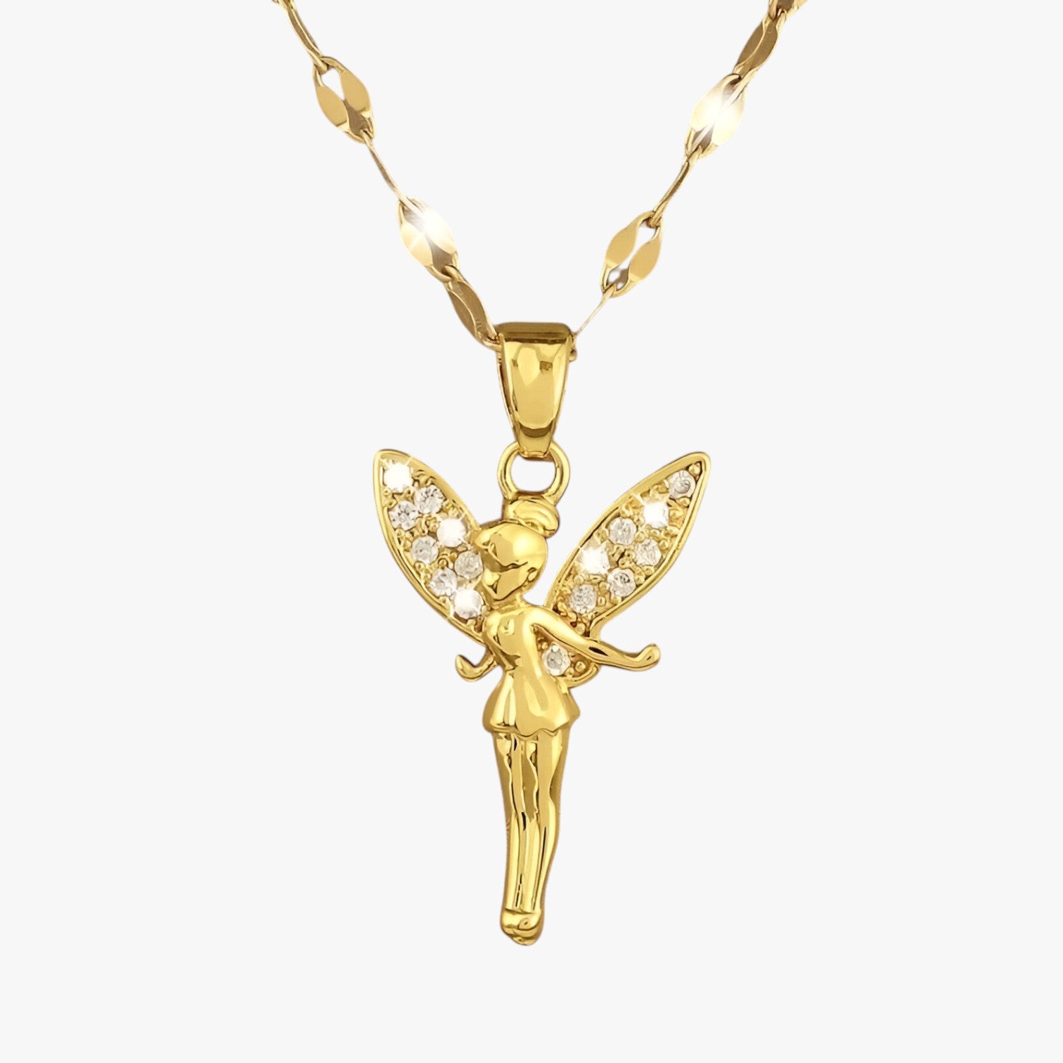 Lilly | Collana fiabesca con fiore e fata - XL1723 - elegant womens necklaces necklace NECKLACES Necklaces for Women - Concept Palermo