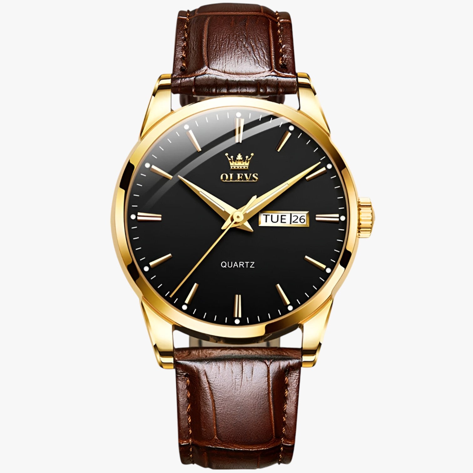 Antonio | Orologio classico in pelle impermeabile - Nero dorato - watch watch for men watches WATCHES FOR MEN - Concept Palermo