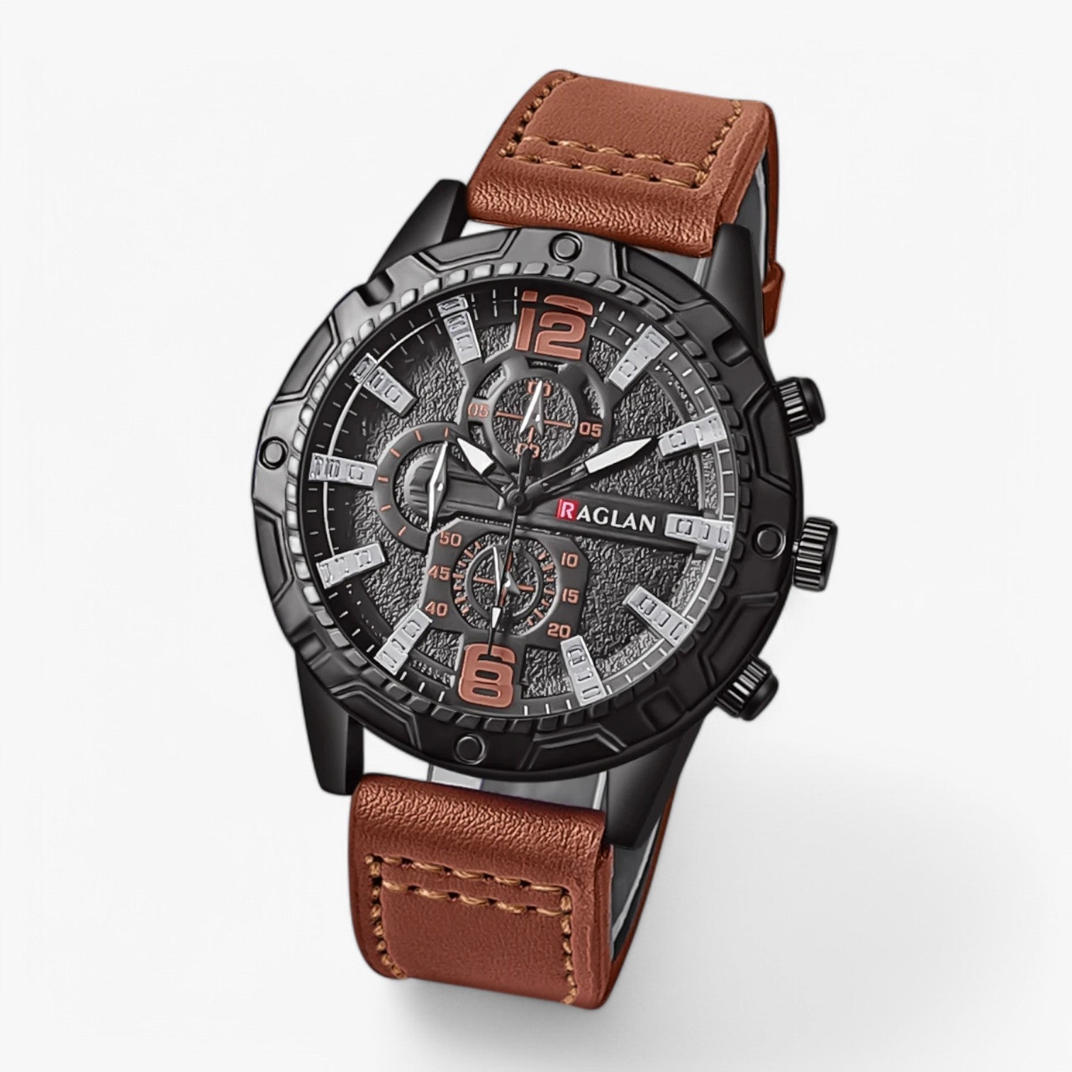 Viggo | Elegante e Confortevole – Orologio da Polso in Pelle per Uomini - Marrone scuro - mens accessory watch watch for men - Concept Palermo