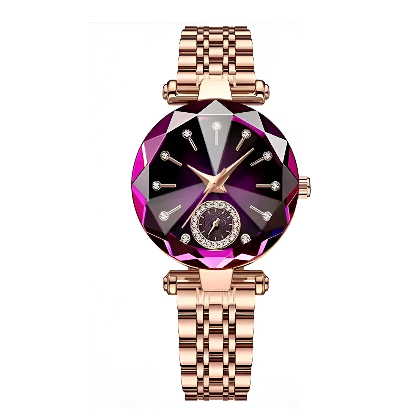 Grace | Orologio da donna elegante in acciaio con diamanti e impermeabile - Oro Viola - female watch watch for women - Concept Palermo