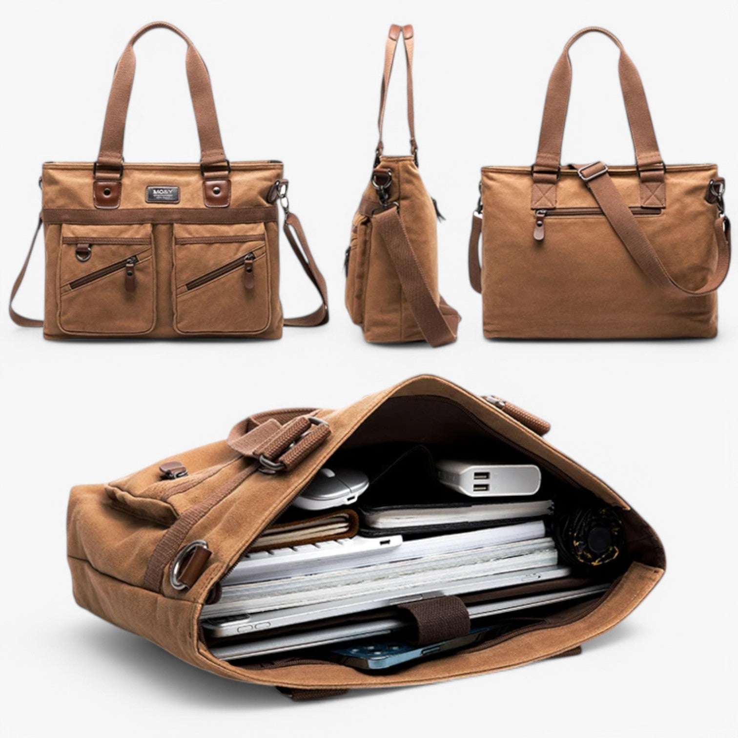 Brendan | Elegante e funzionale – Borsa a spalla in tela vintage - - Bags handbags mens bag - Concept Palermo