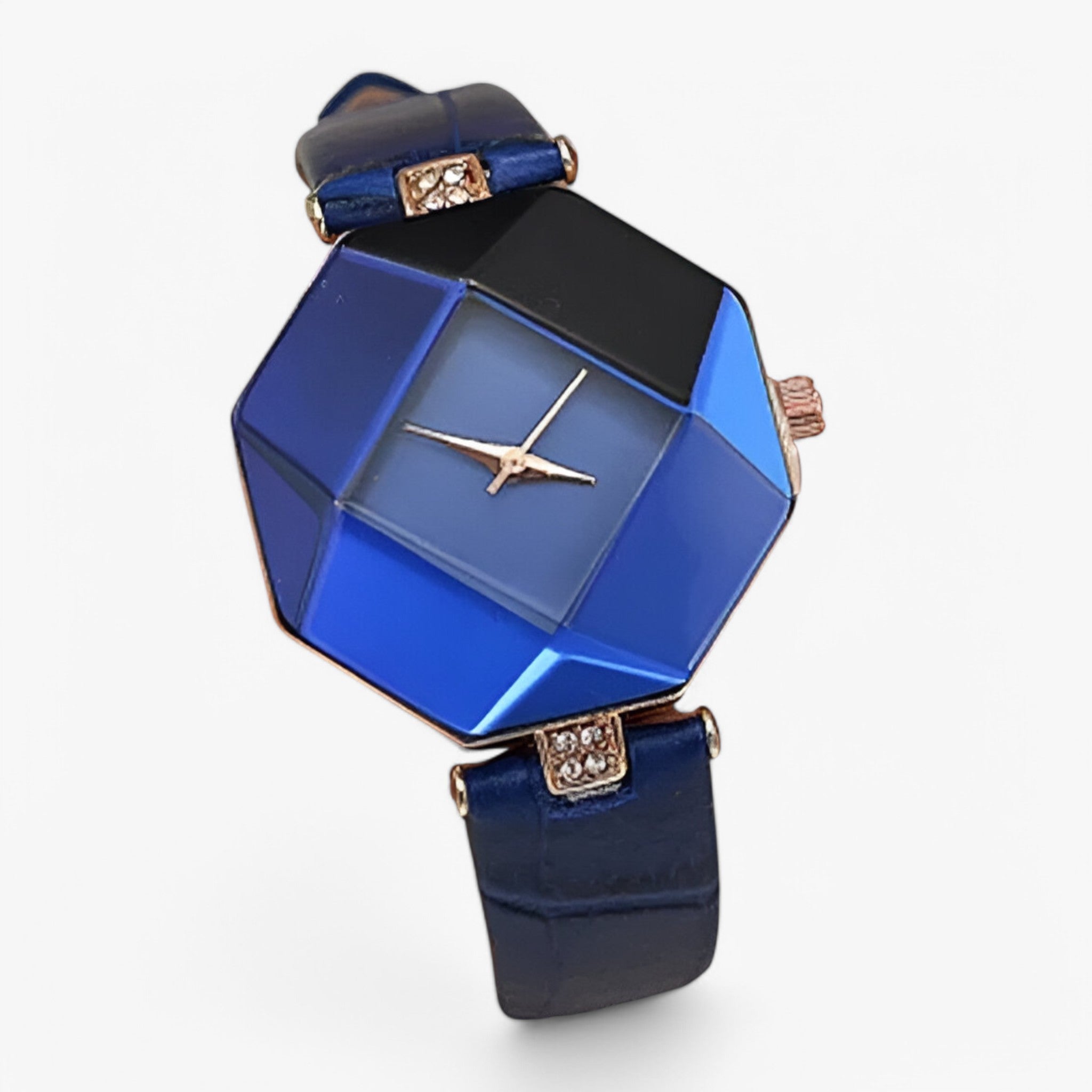 Nina | Orologio da donna casual con cinturino in pelle blu e quadrante creativo multicolore - - female watch watch for women - Concept Palermo