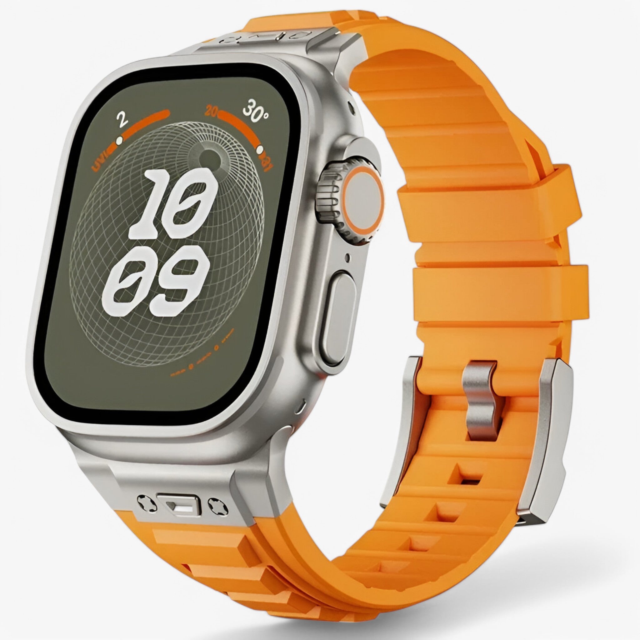 Alex | Cinturino Sportivo in Silicone per Apple Watch - arancio titanio - - Concept Palermo