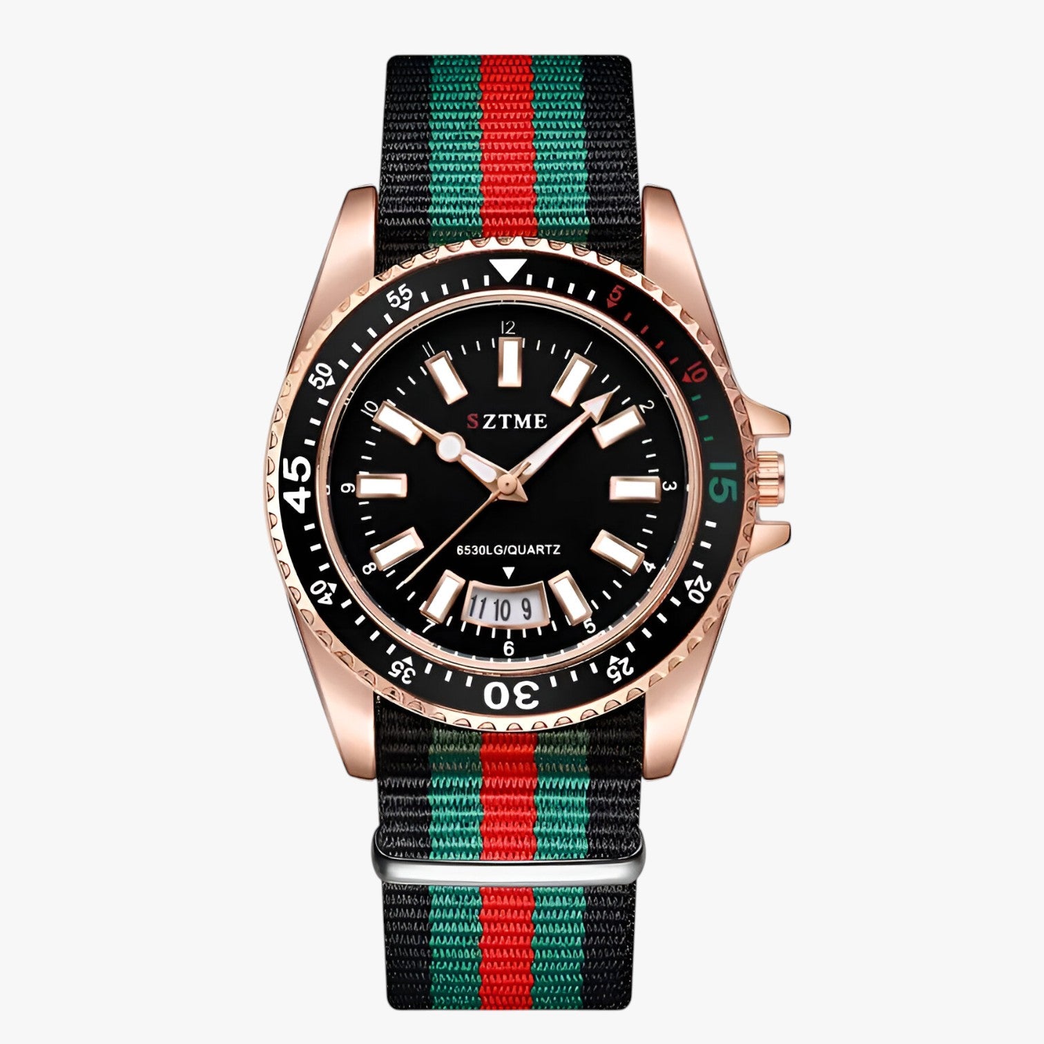 Lincoln | Elegante orologio con cinturino in nylon e luce notturna - Nero Rosa Sì - watch watch for men watches WATCHES FOR MEN - Concept Palermo