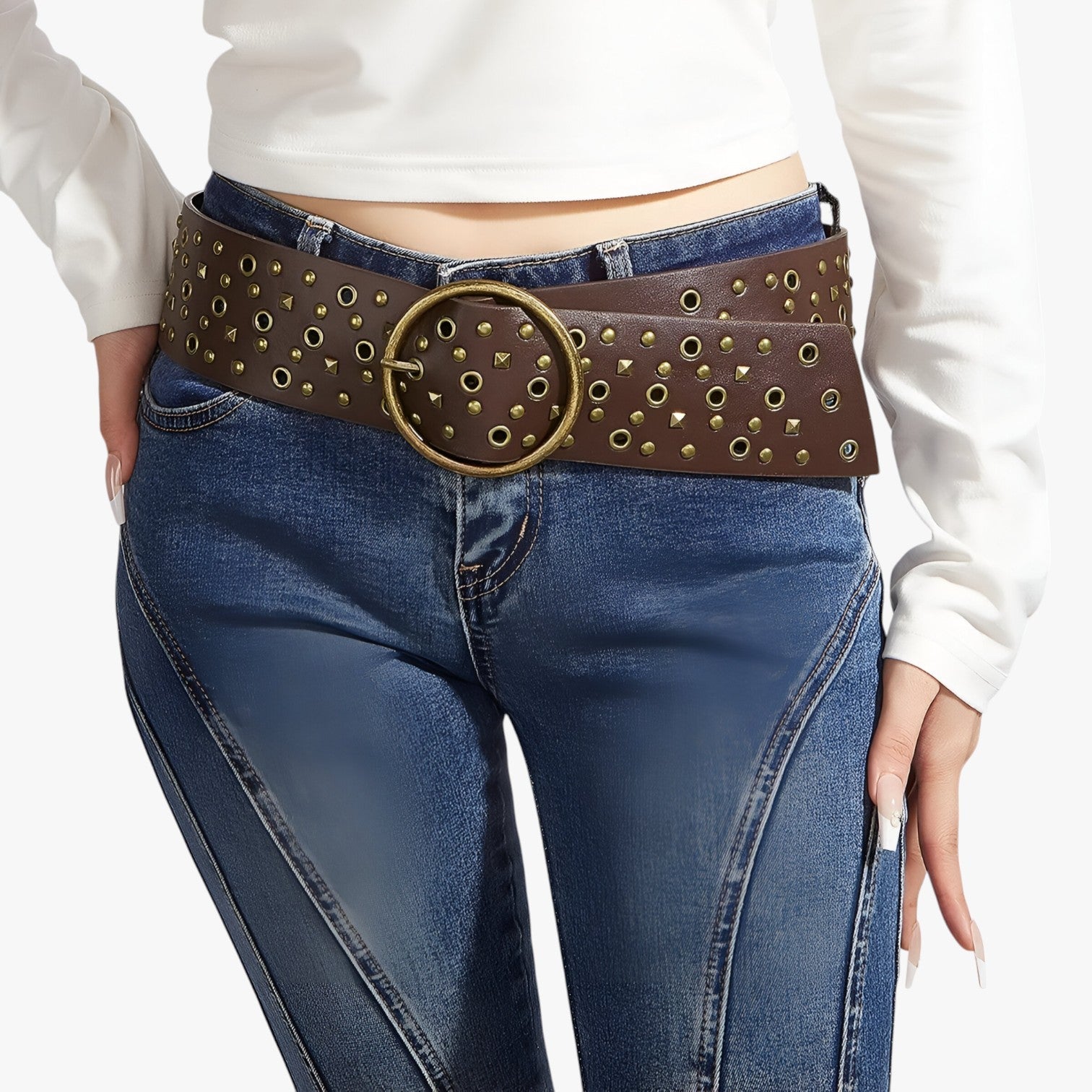 Maisy | Lussuosa cintura larga in pelle – Accento elegante per ogni outfit - - belt buckle women belts waist belt for women Womens belt - Concept Palermo