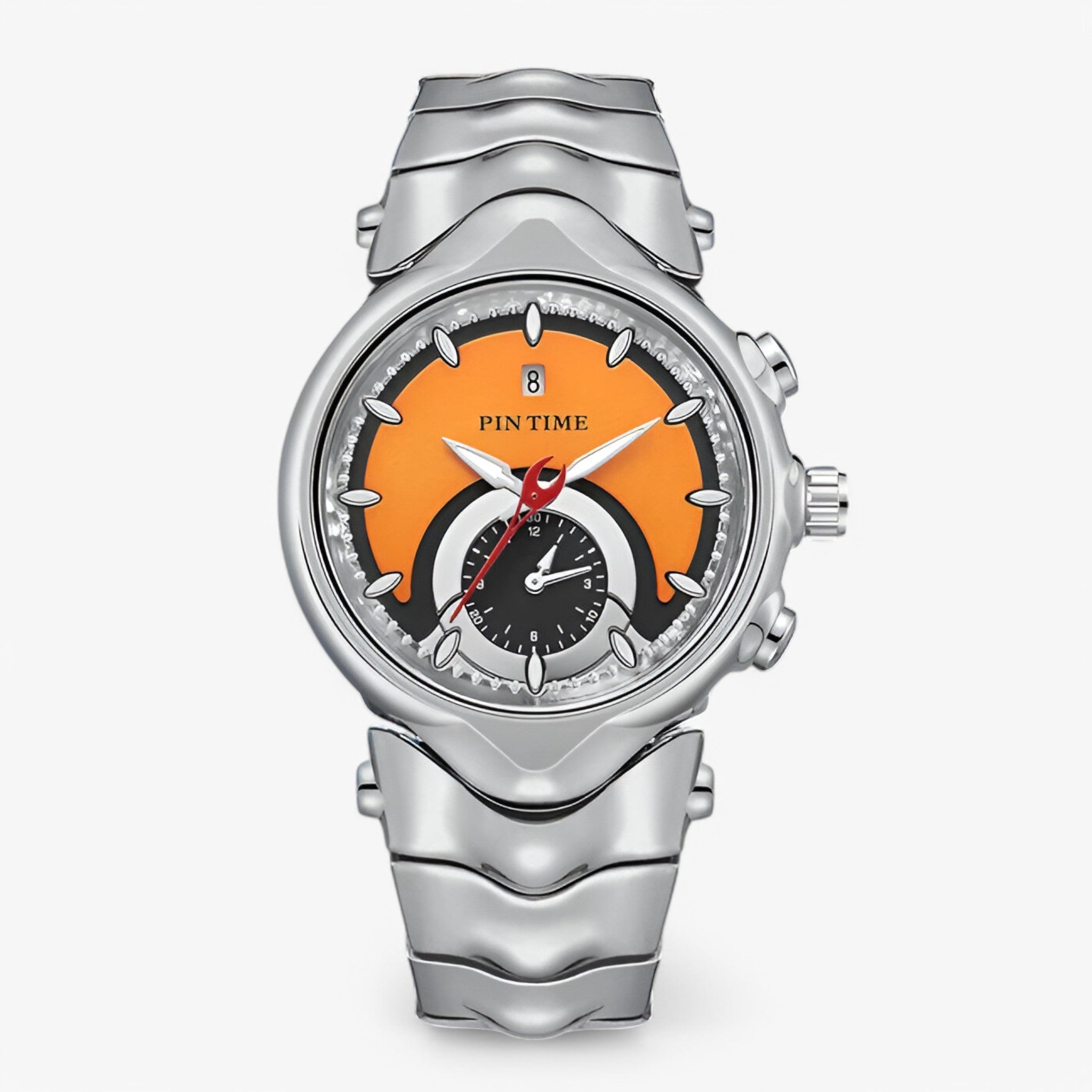 Ivo | Orologio di Lusso Retrò Millennium - Arancione Argento - - Concept Palermo