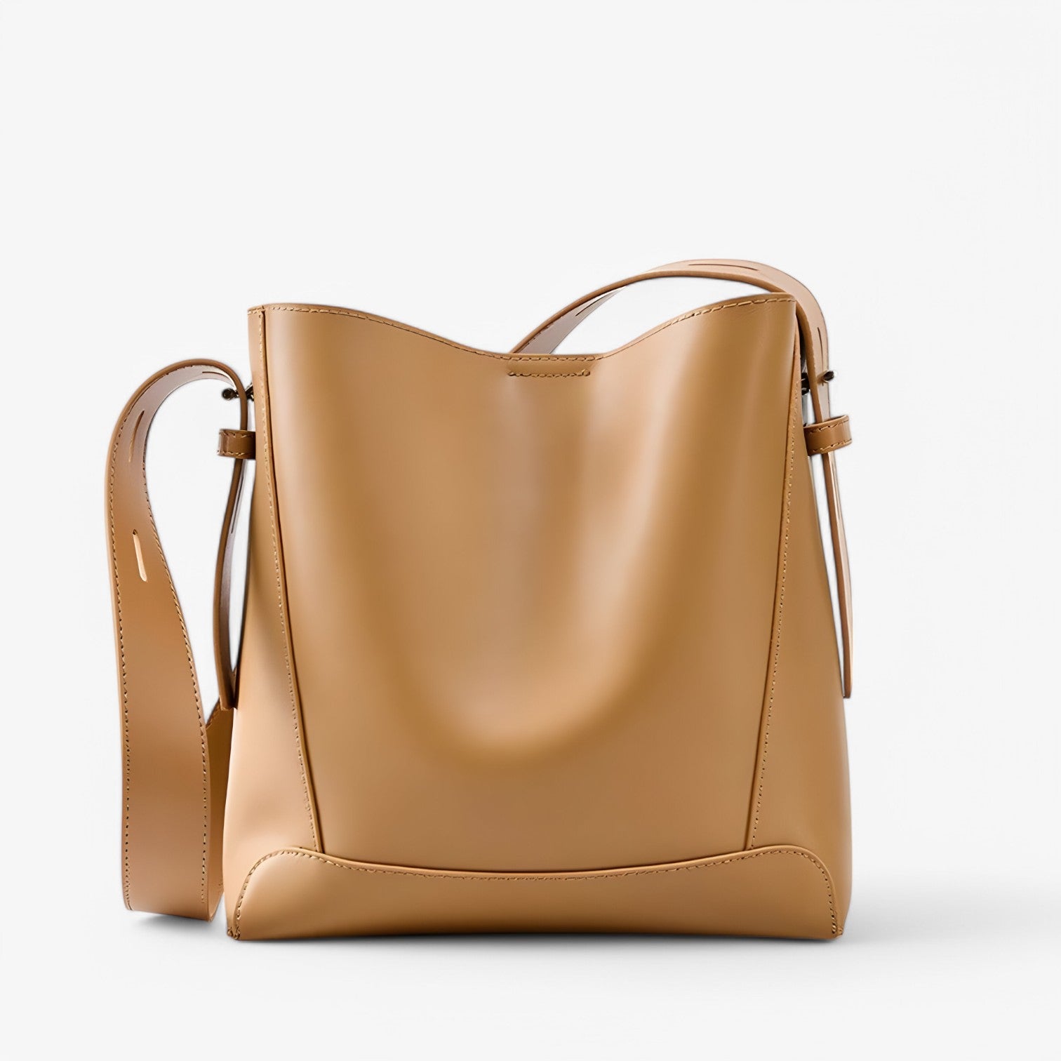 Hilda | Elegante borsa a spalla in pelle – Ampia e raffinata - Marrone chiaro - bag Leather Bag Shoulder Bags women bag - Concept Palermo