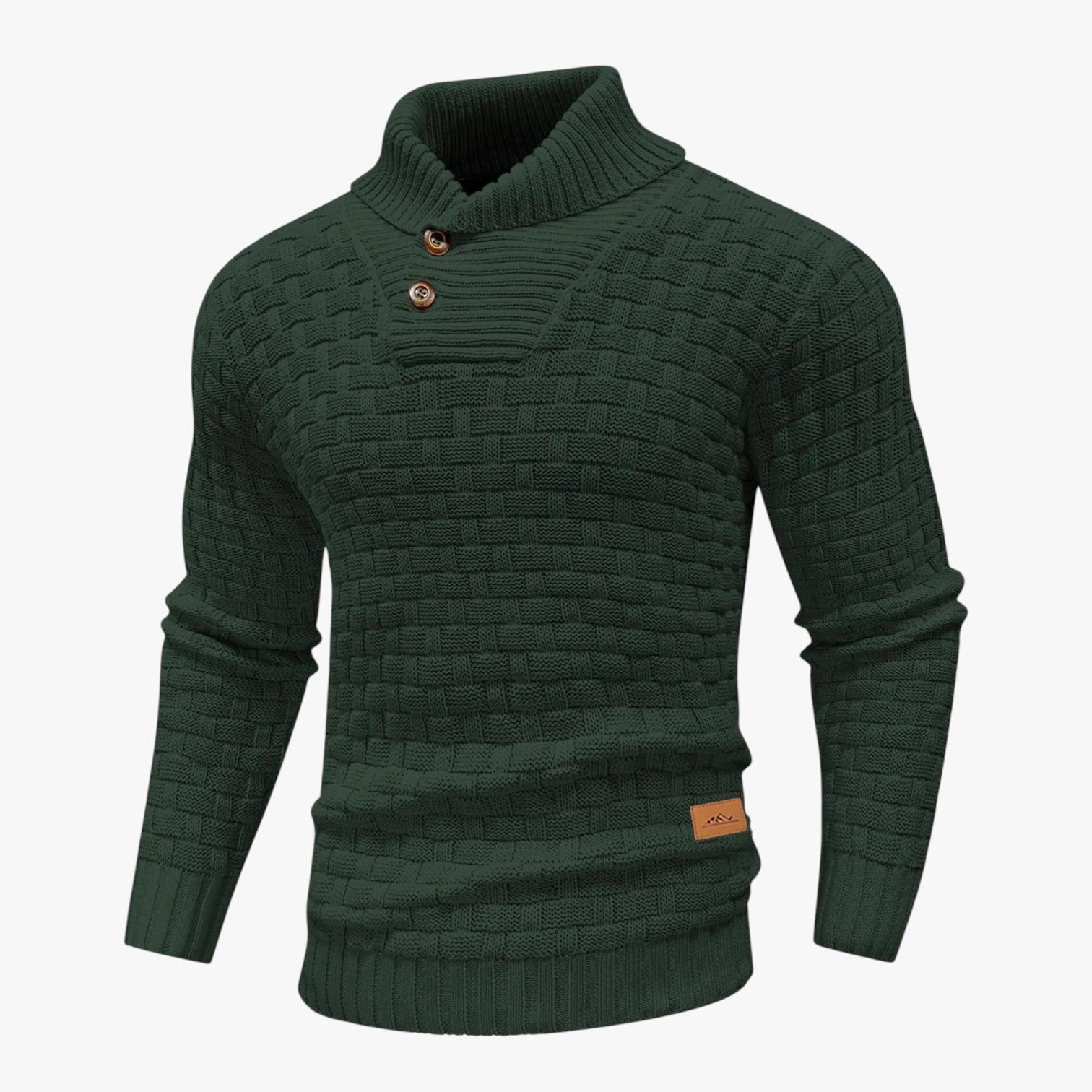 Nathan | Maglione morbido in maglia da uomo in stile invernale caldo con scollo rotondo - Verde Scuro - Sweater sweater men sweaters - Concept Palermo