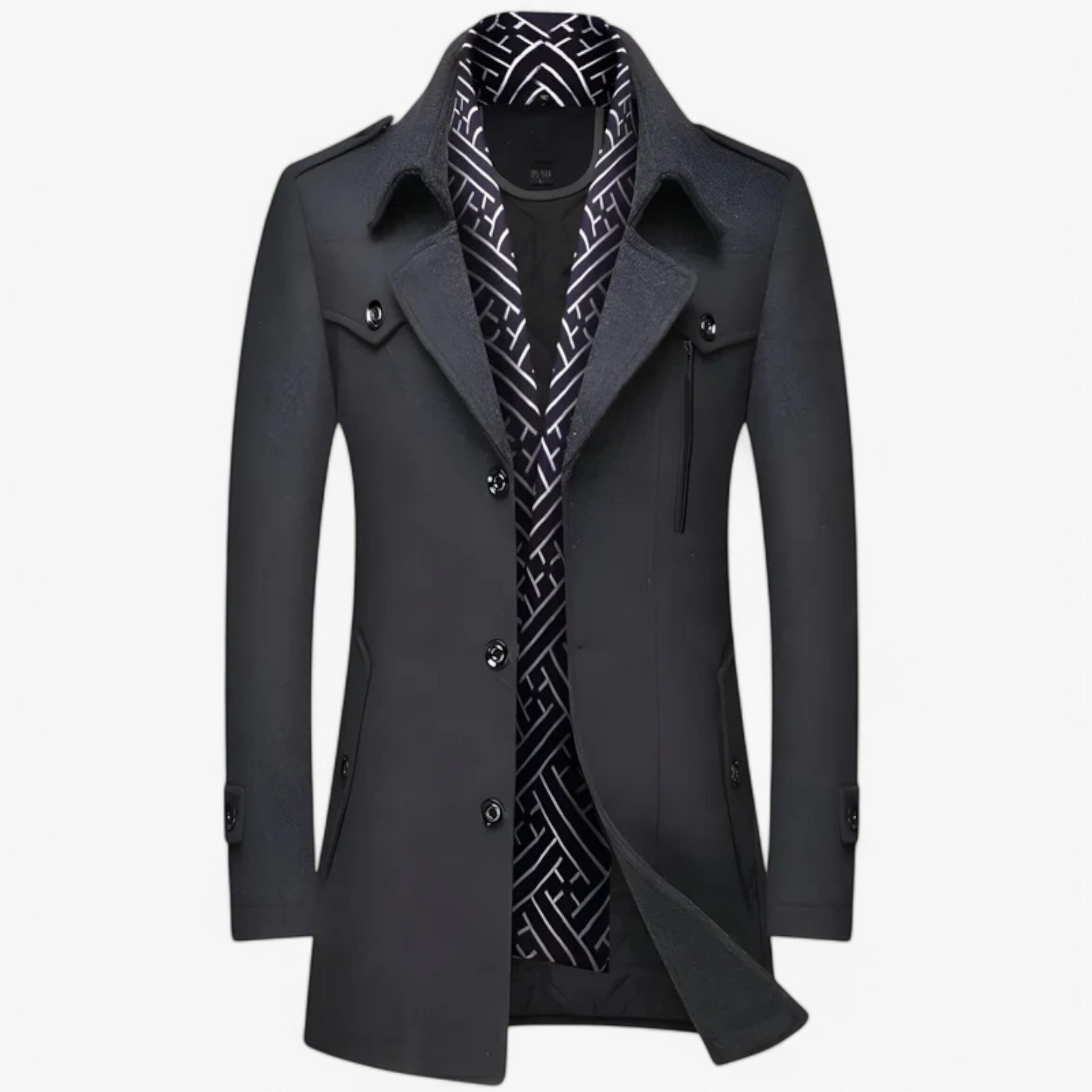 King | Cappotto in lana di media lunghezza - Grigio - - Concept Palermo