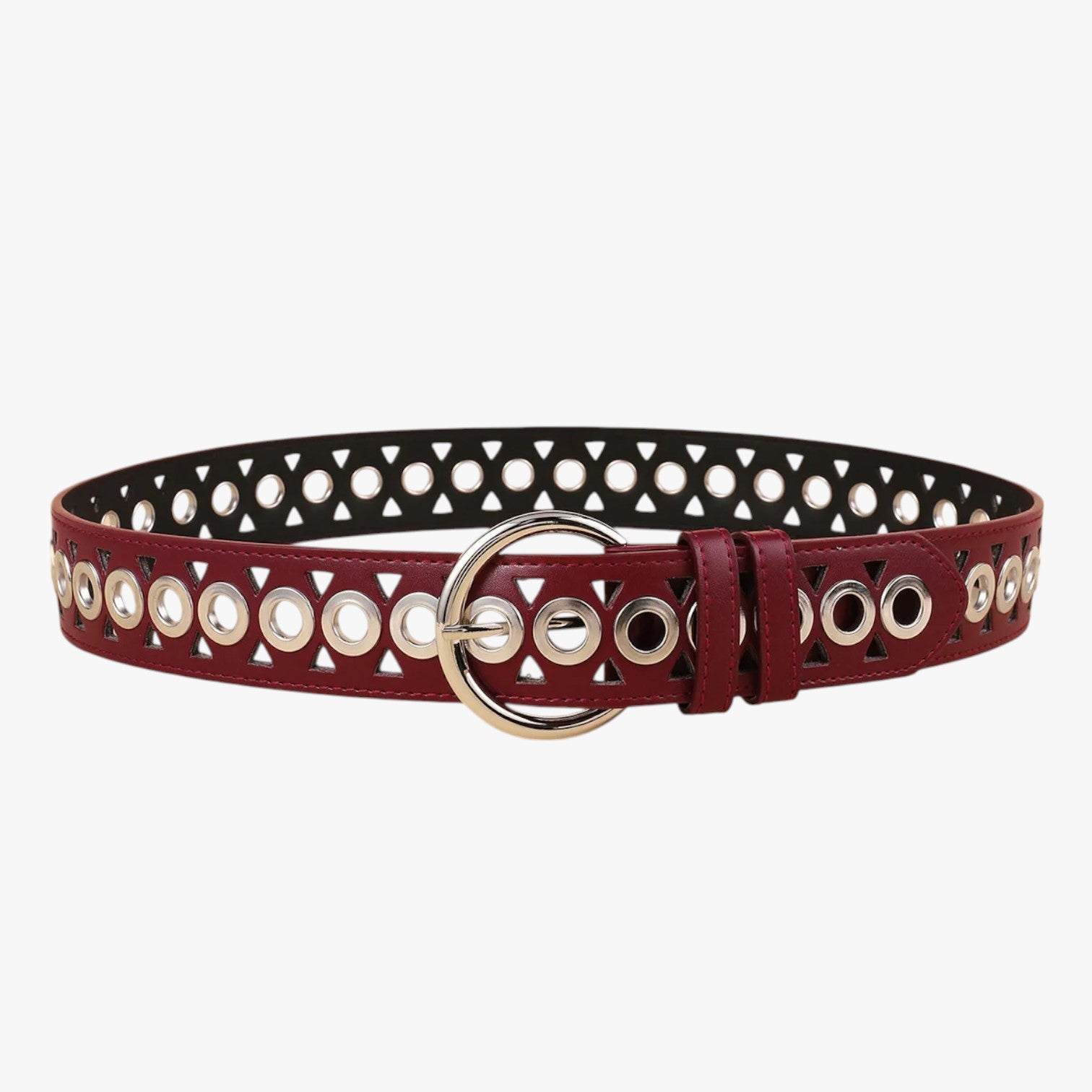 Emelia | Fascia vita punk in pelle Y2K con fibbia a spillo - rosso 110cm - Belts waist belt for women Womens belt - Concept Palermo