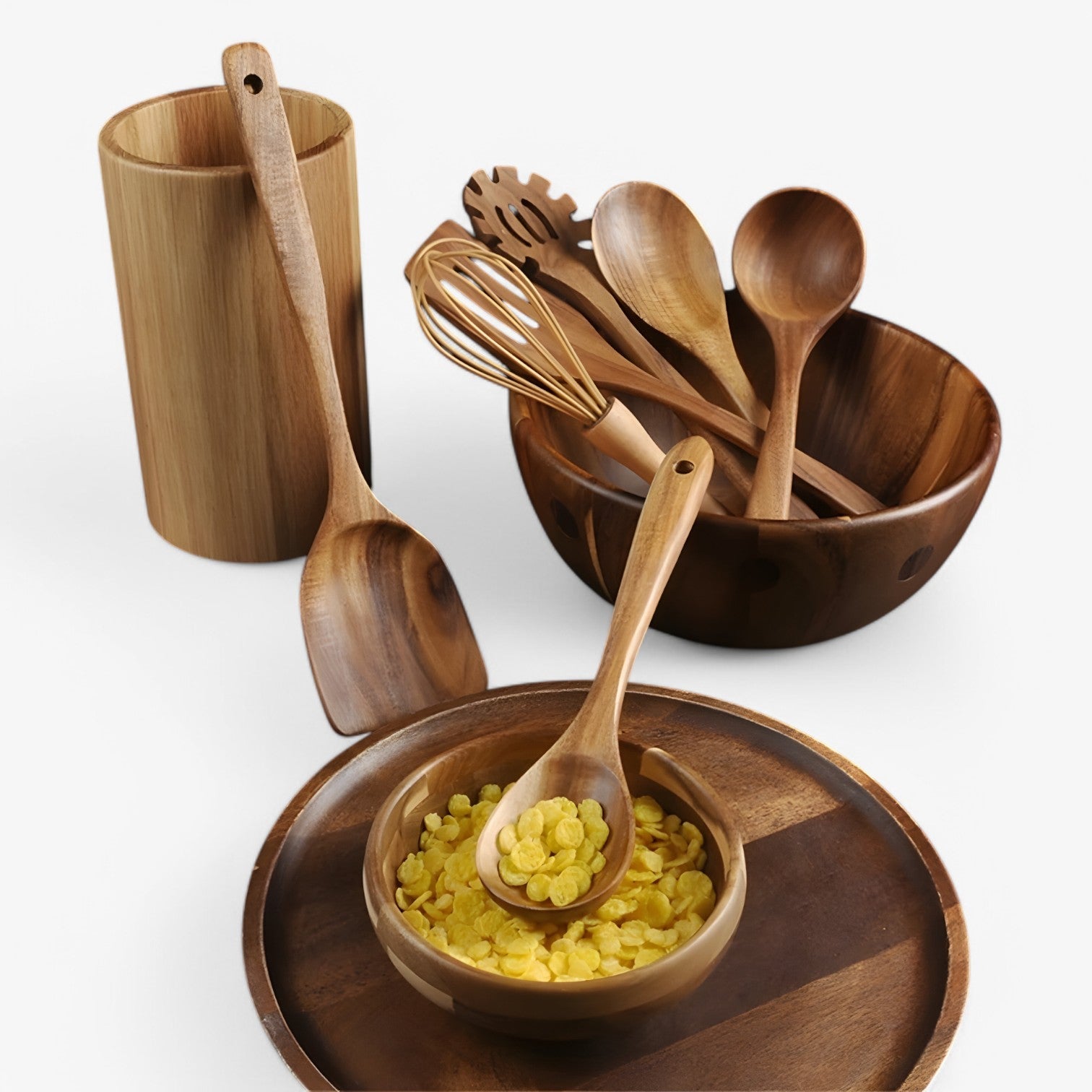 Olivia | Set di cottura in legno 7 pezzi – naturale, sostenibile e antiaderente - - Kitchen kitchen accessory kitchen tools - Concept Palermo