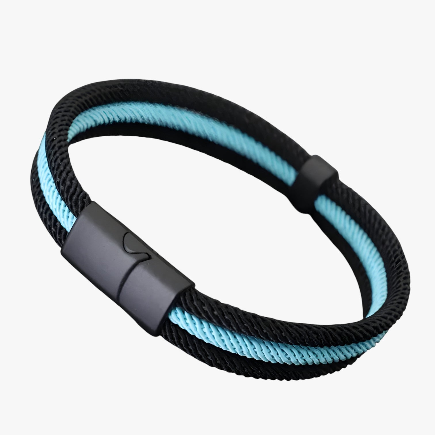 River | Bracciale Nautico Uomo con Nodo e Chiusura Staccabile - Filo Blu Chiaro - BRACELET bracelet for men BRACELETS mens bracelet - Concept Palermo