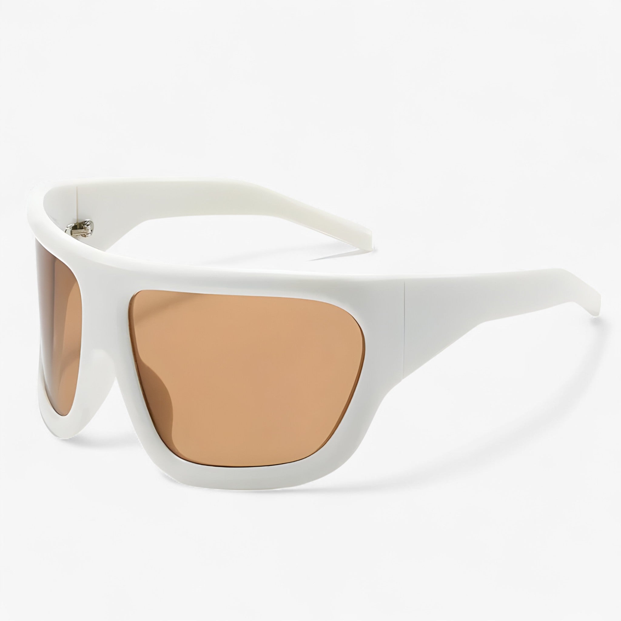 Ryder | Occhiali da sole sportivi oversize steampunk - BiancoMarrone - Fashion Sunglasses men sunglasses polarized mens sunglasses Polarized man sunglasses Sunglasses sunglasses polarized men - Concept Palermo