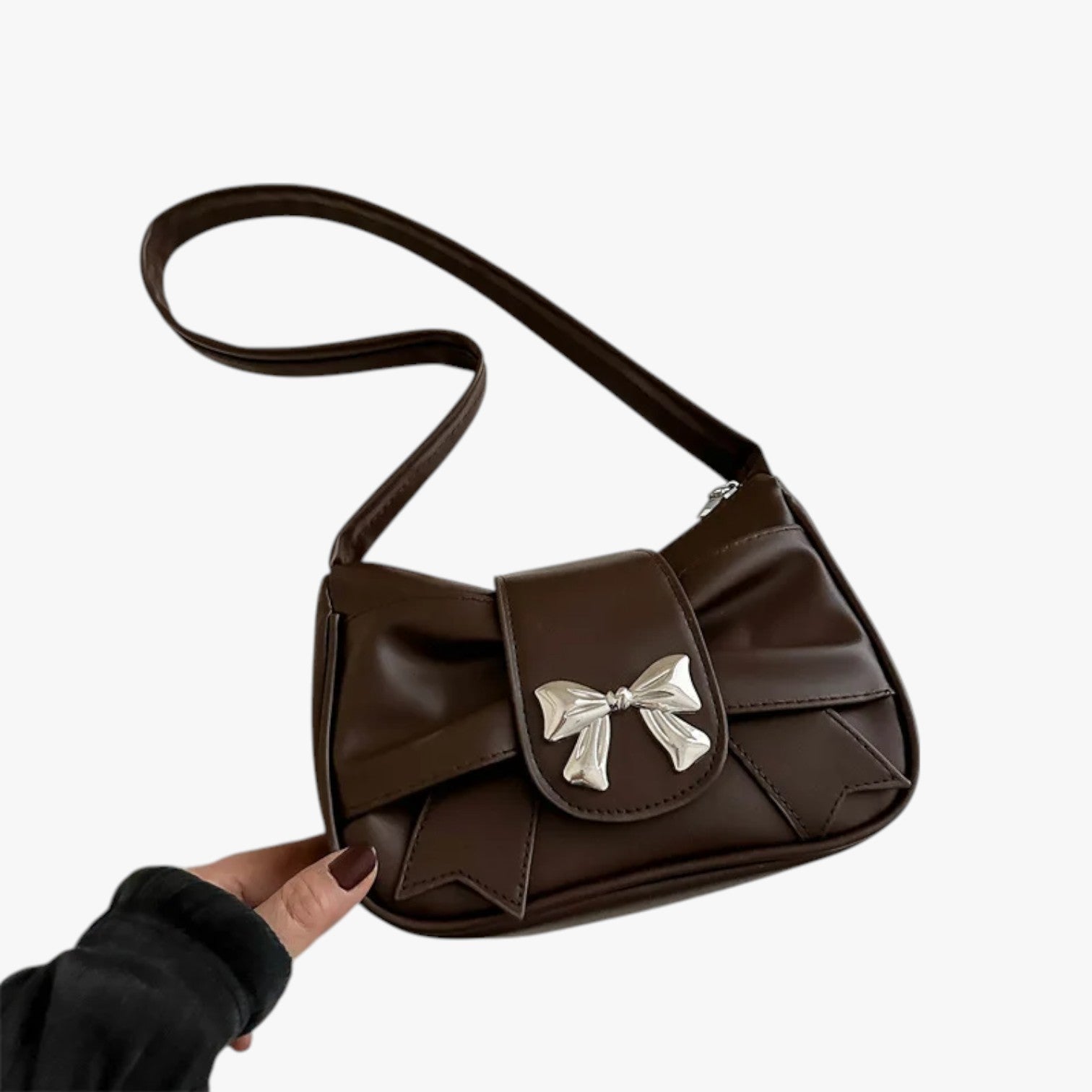 Alilie | Pochette elegante da donna – Borsa compatta ed elegante - Marrone - Bags Shoulder Bags Women's shoulder bag - Concept Palermo