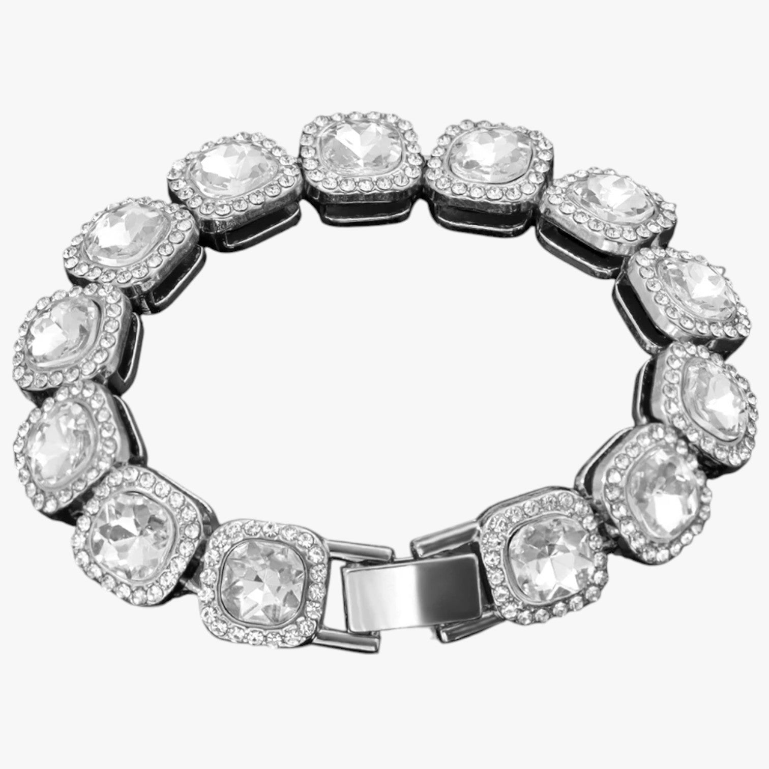 Emery | Bracciale Tennis con Ciondoli Cuore & Cristallo – Eleganza Hip Hop per Ogni Occasione - Argento 2 - BRACELET BRACELET FOR WOMEN BRACELETS bracelets for women women bracelets - Concept Palermo