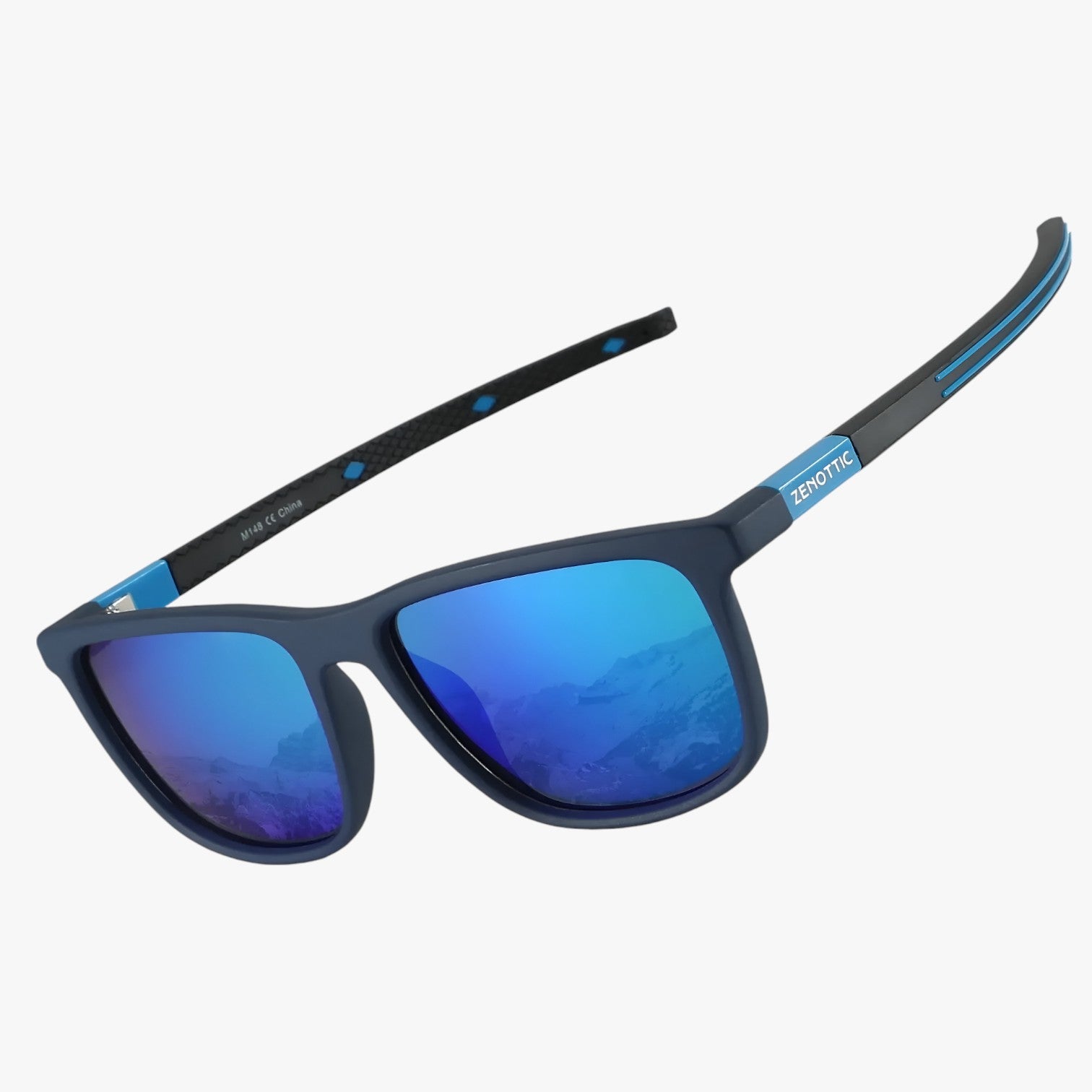 Landyn | Occhiali da sole quadrati polarizzati – protezione UV leggera - Lente specchiata blu ZNOTTIC - mens sunglasses Sunglasses - Concept Palermo