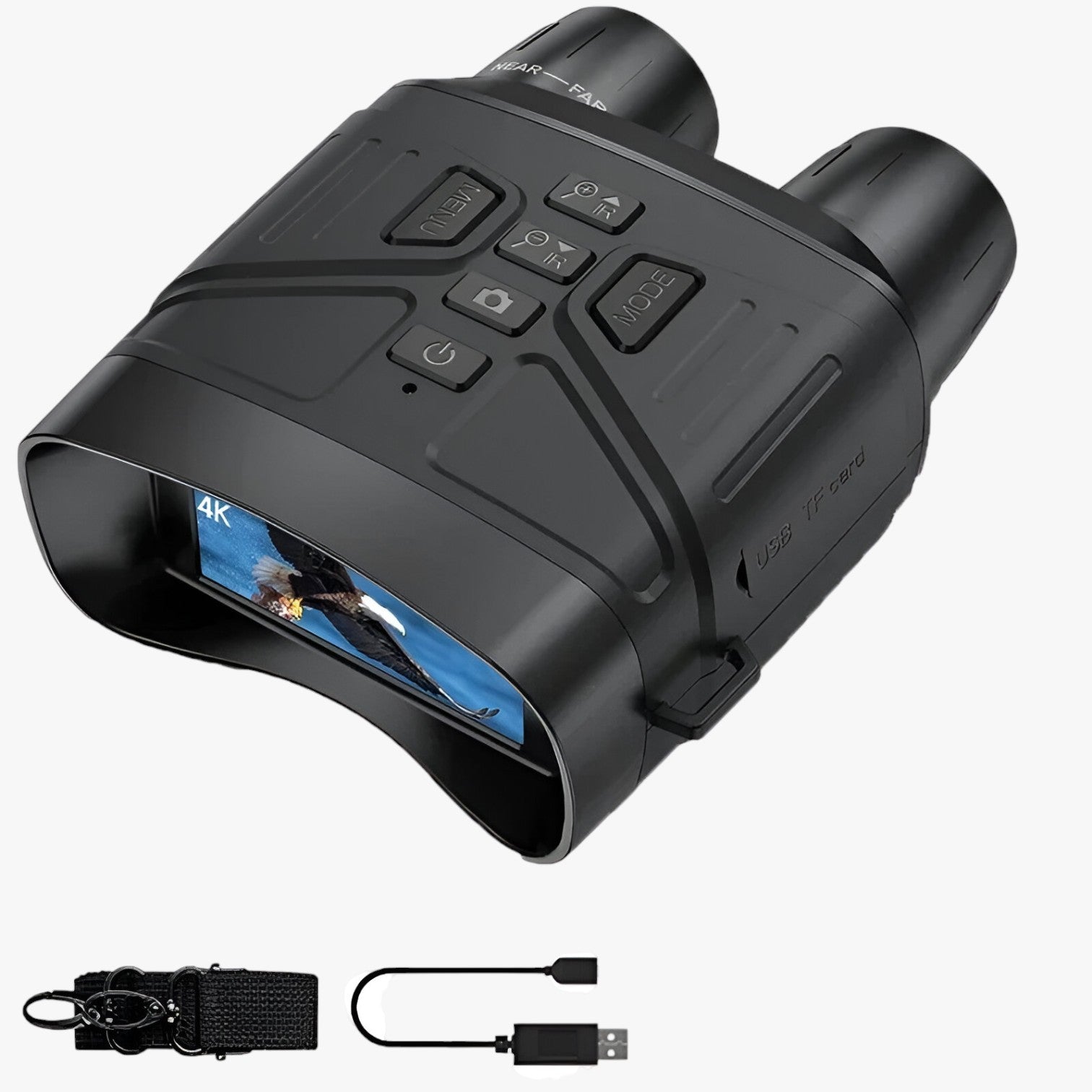 Achille | Binocolo Notturno 4K con Registrazione e Zoom 5X - Nero -Nessuna scheda - camera gadget - Concept Palermo