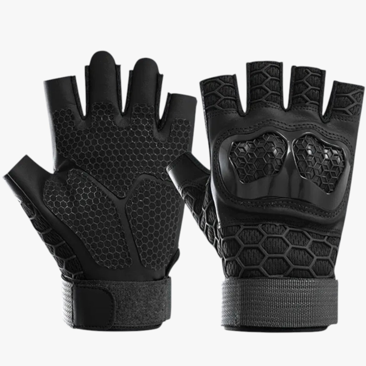 Zayne | Guanti tattici mezze dita anti-scivolo e resistenti - Nero - gloves gloves for men mens gloves - Concept Palermo
