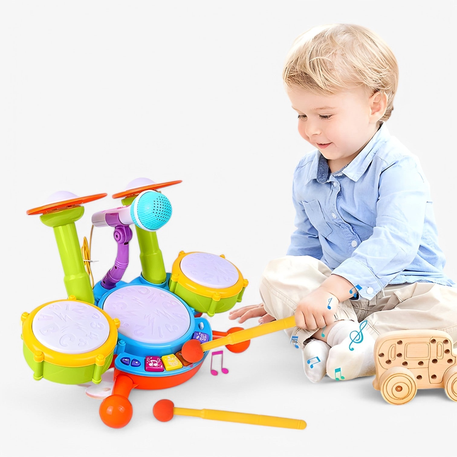 Kayden | Set di Tamburi Educativo per Bambini - Musica e Divertimento in Uno - - toys toys & gifts toys for kids - Concept Palermo