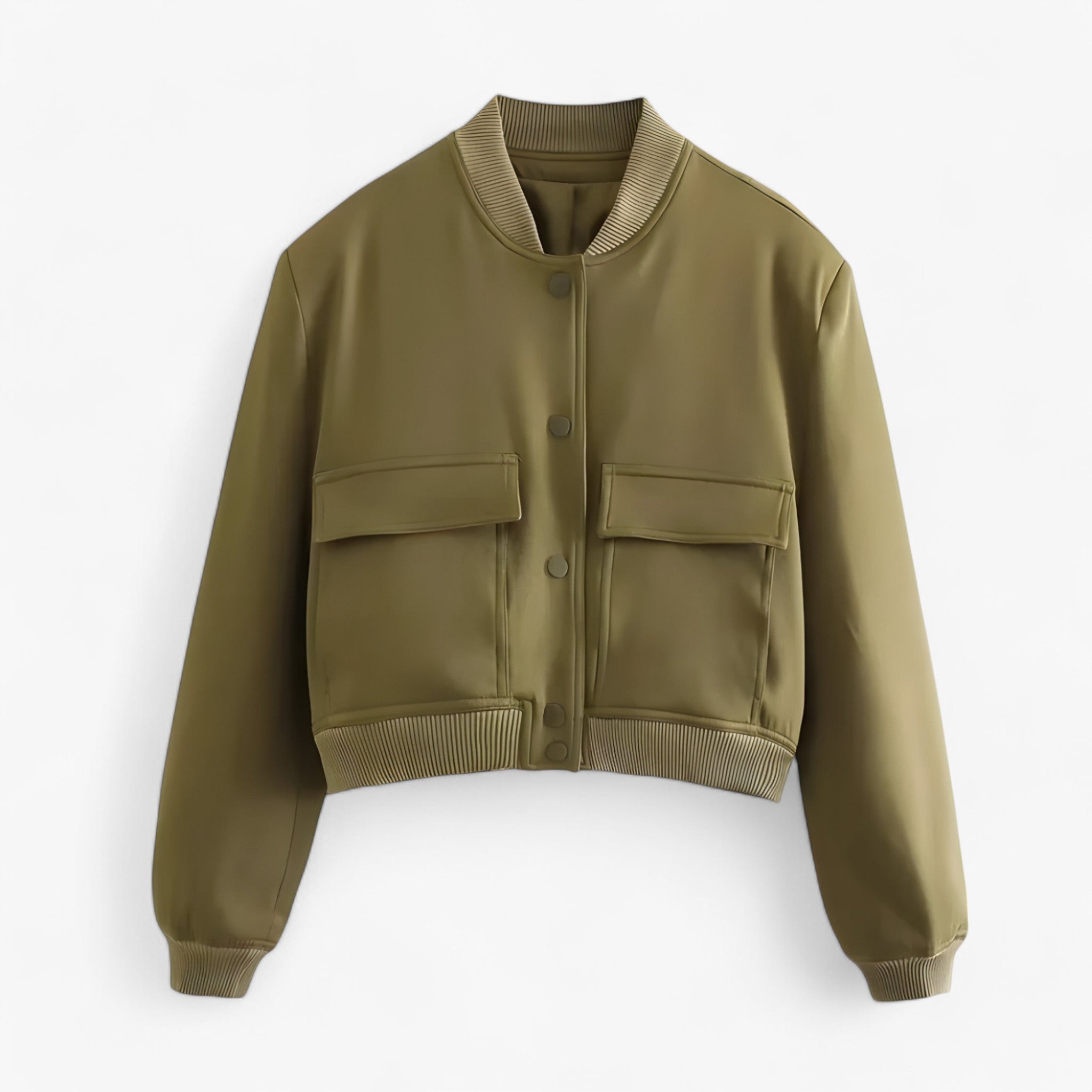 Skyler | Giacca aviatore bomber per donne – Crop autunno/inverno - verde scuro - - Concept Palermo