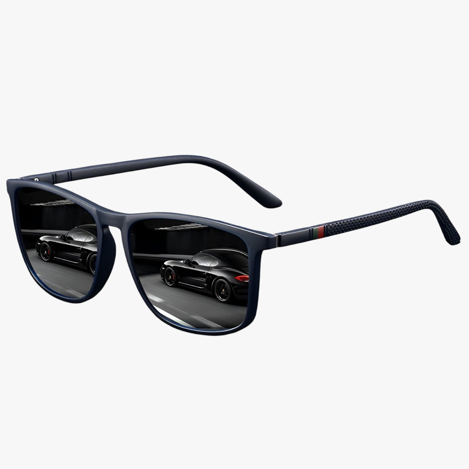 Jasper | Occhiali polarizzati vintage a strisce - Cornice Blu Scuro - Fashion Sunglasses mens sunglasses Sunglasses - Concept Palermo