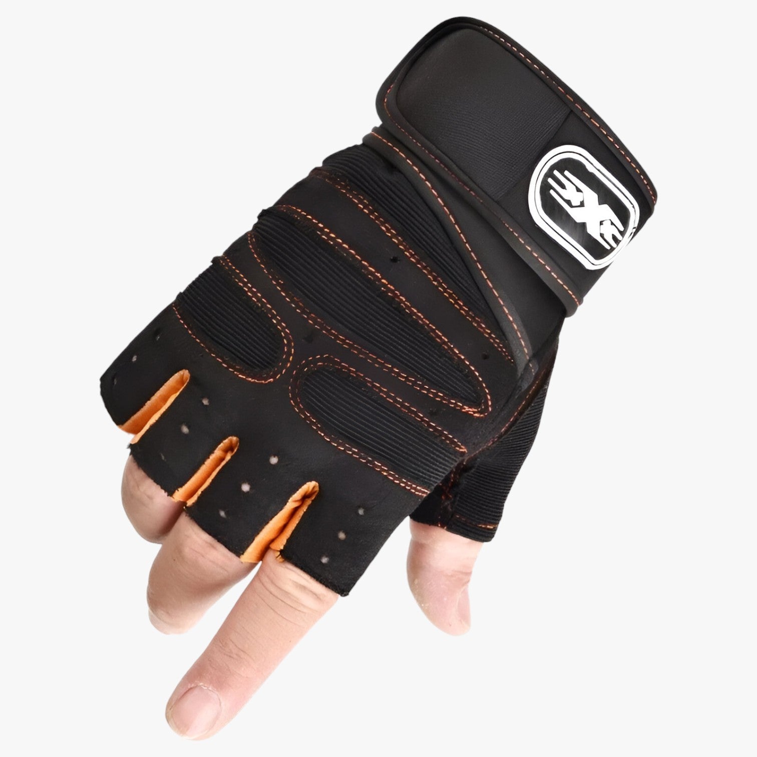 Mirko | Guanti sportivi senza dita con protezione per i polsi - Arancione - gloves mens accessory - Concept Palermo