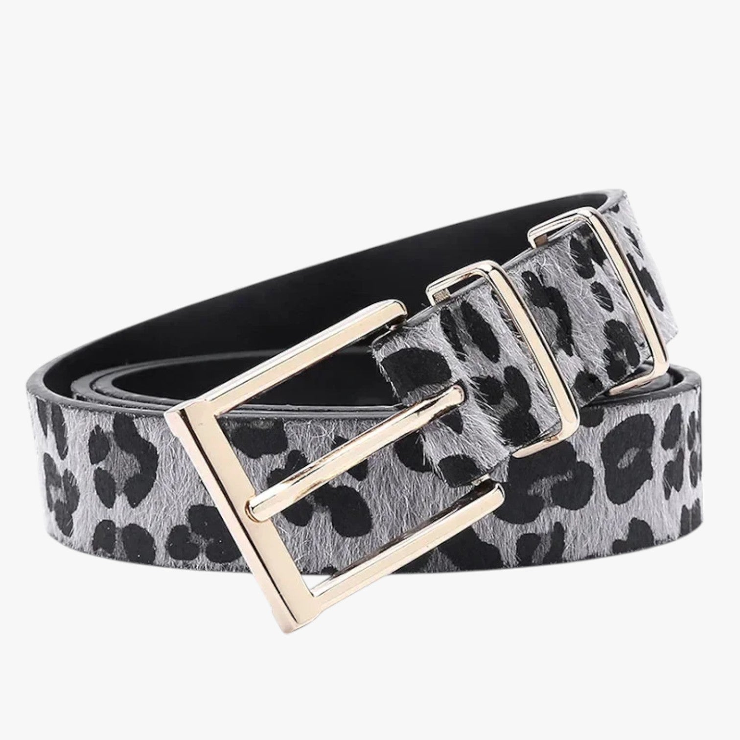 Julianna | Cintura in Pelle Leopardata con Fibbia Elegante - Grigio - Belts waist belt for women Womens belt - Concept Palermo