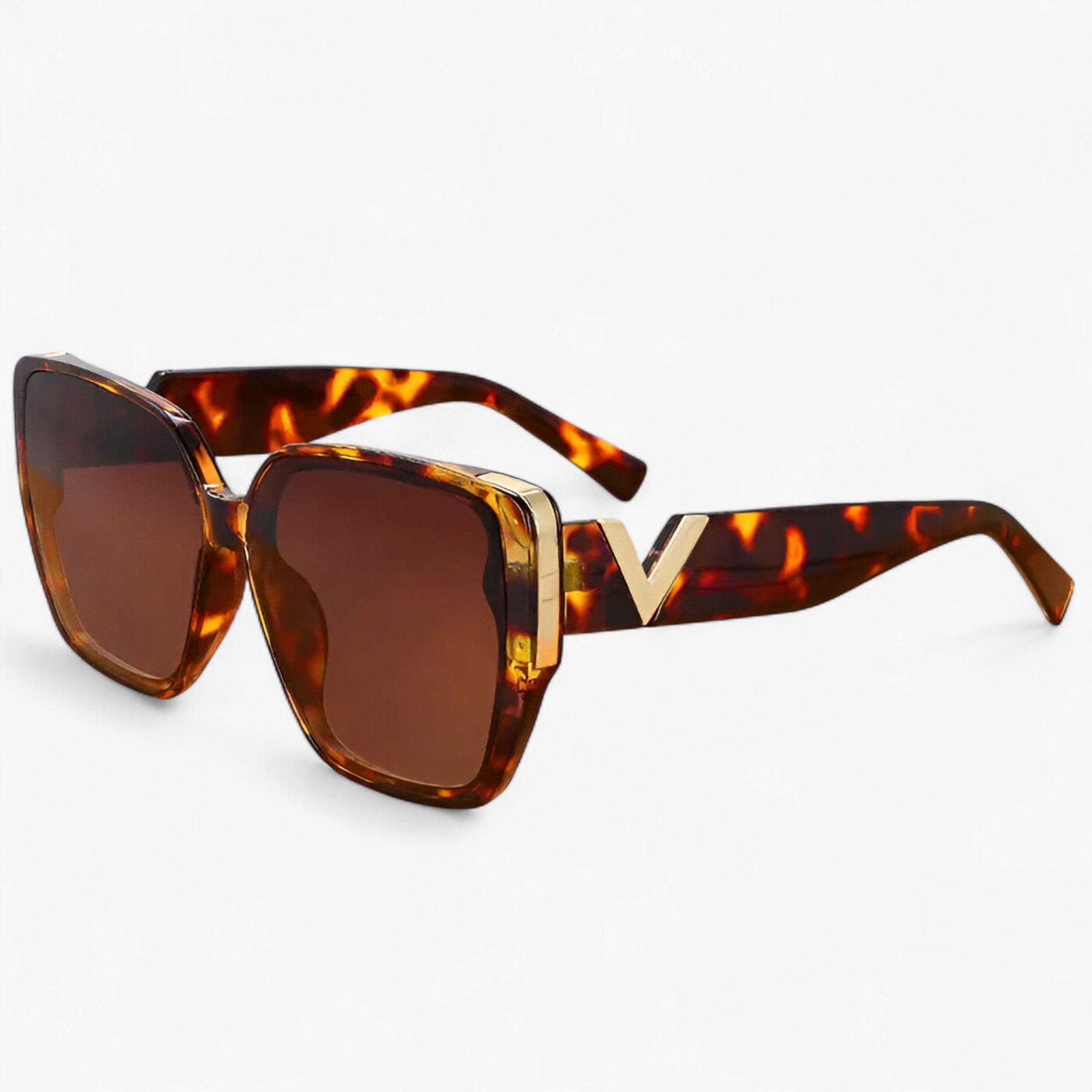 Jude | Occhiali da sole a specchio vintage a forma di V - Leopardo - Fashion Sunglasses men sunglasses polarized mens sunglasses Polarized man sunglasses Sunglasses sunglasses polarized men - Concept Palermo